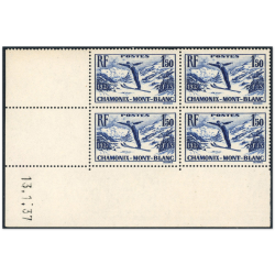 FRANCE COIN DATÉ CHAMONIX MONT-BLANC N°334 TIMBRES NEUFS** COTE 100€ ANNÉE 1937