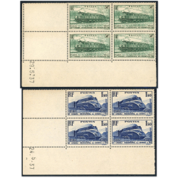 FRANCE COINS DATÉS CHEMINS DE FER N°339/340 TIMBRES NEUFS** ANNÉE 1937 COTE 100€