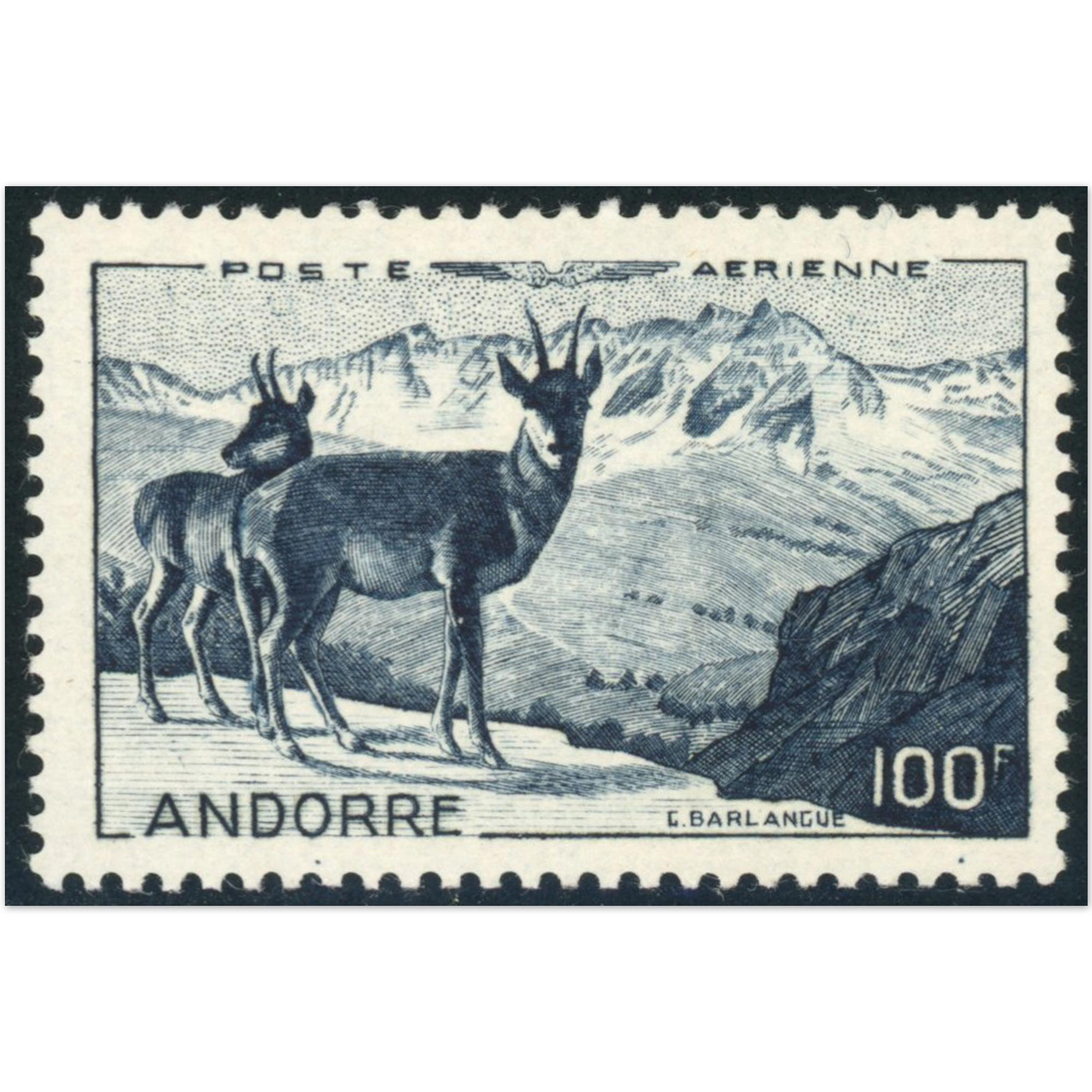 ANDORRE POSTE AÉRIENNE N°1 PAYSAGE TIMBRE NEUF** SUPERBE QUALITÉ COTE 110€