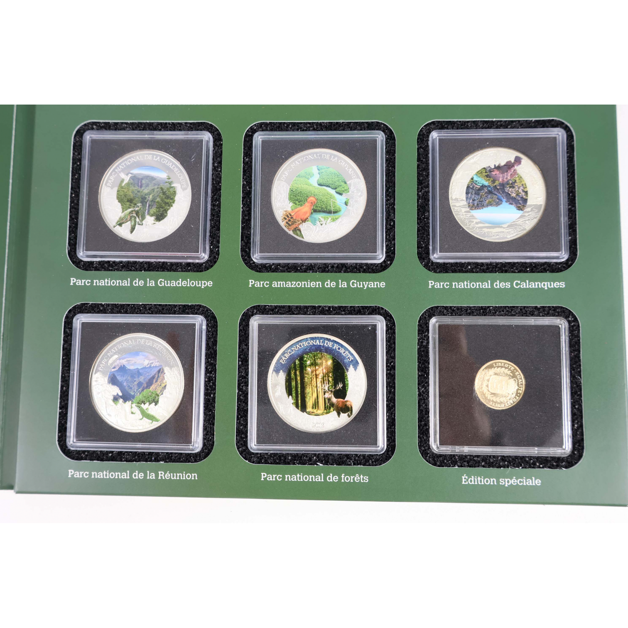 PIÈCES ARGENTS ET PIÈCE OR "PANORAMA DES PARCS NATIONAUX" AVEC CERTIFICATS