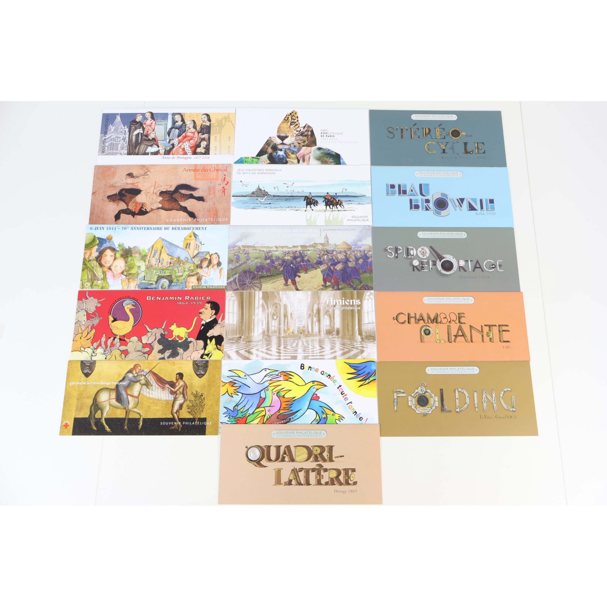COLLECTION BLOCS SOUVENIRS FRANCE ANNÉE COMPLÈTE 2014, N° 91 A 106 TIMBRES NEUFS