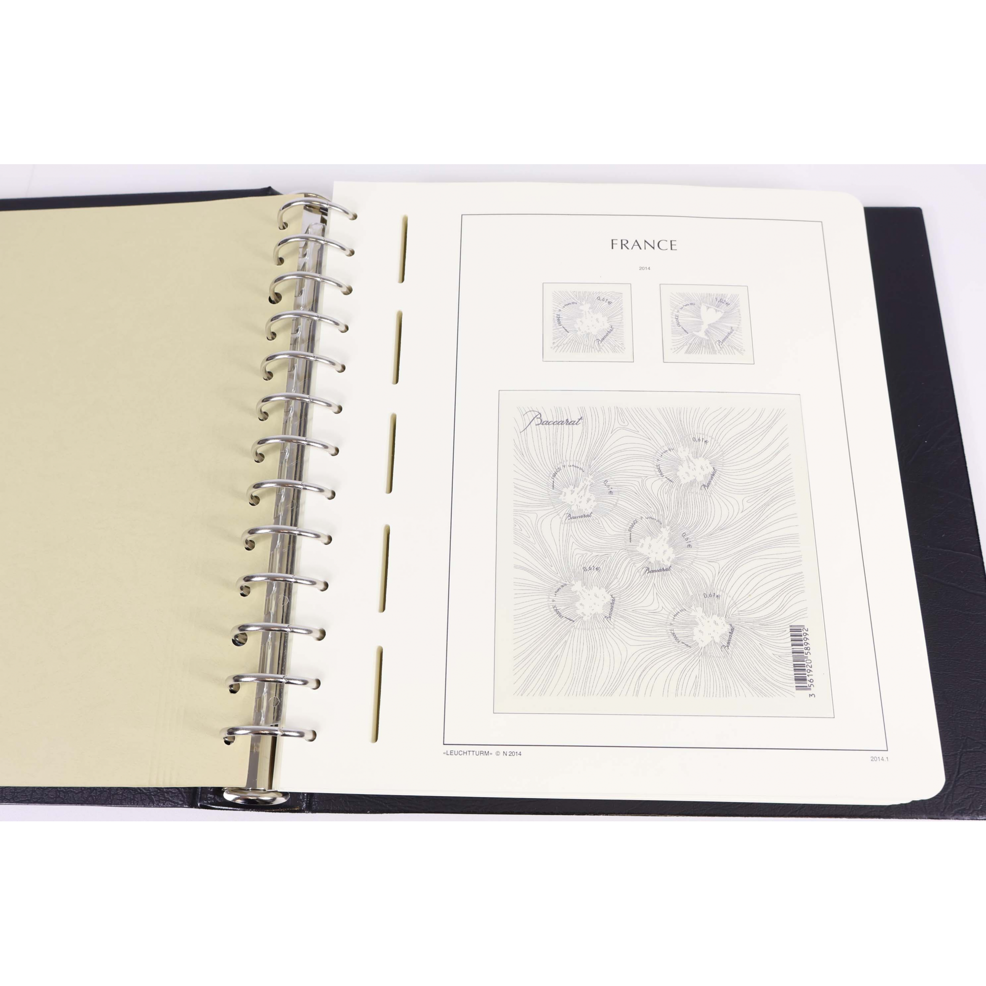 CLASSEUR LEUCHTTURM POUR RANGER LES TIMBRES DE FRANCE DE 2014 ET 2015 COMPLET