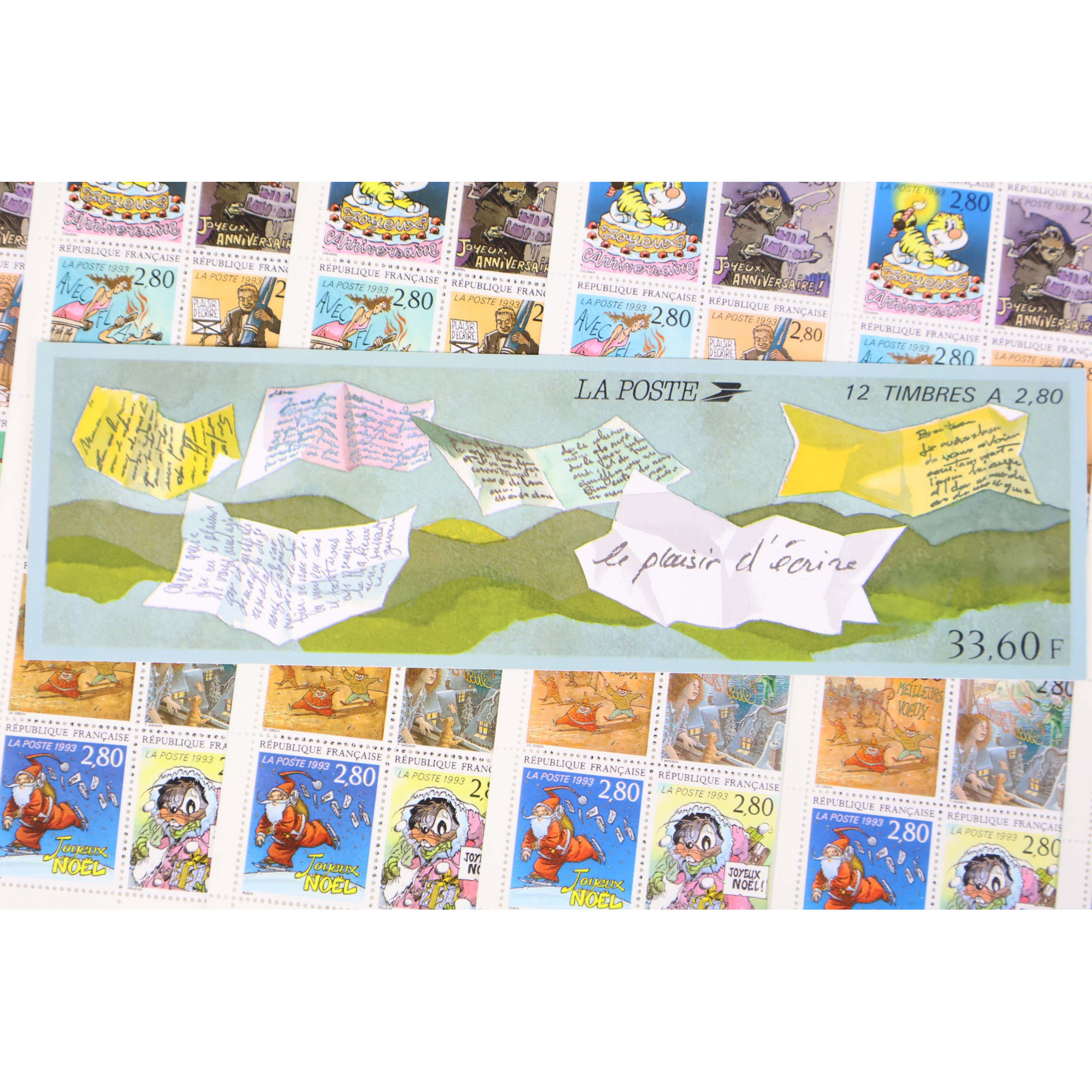 LOT 15 CARNETS BC2848 LE PLAISIR D'ÉCRIRE TIMBRES NEUFS** 2.80FFR X 12 VF 76.83€