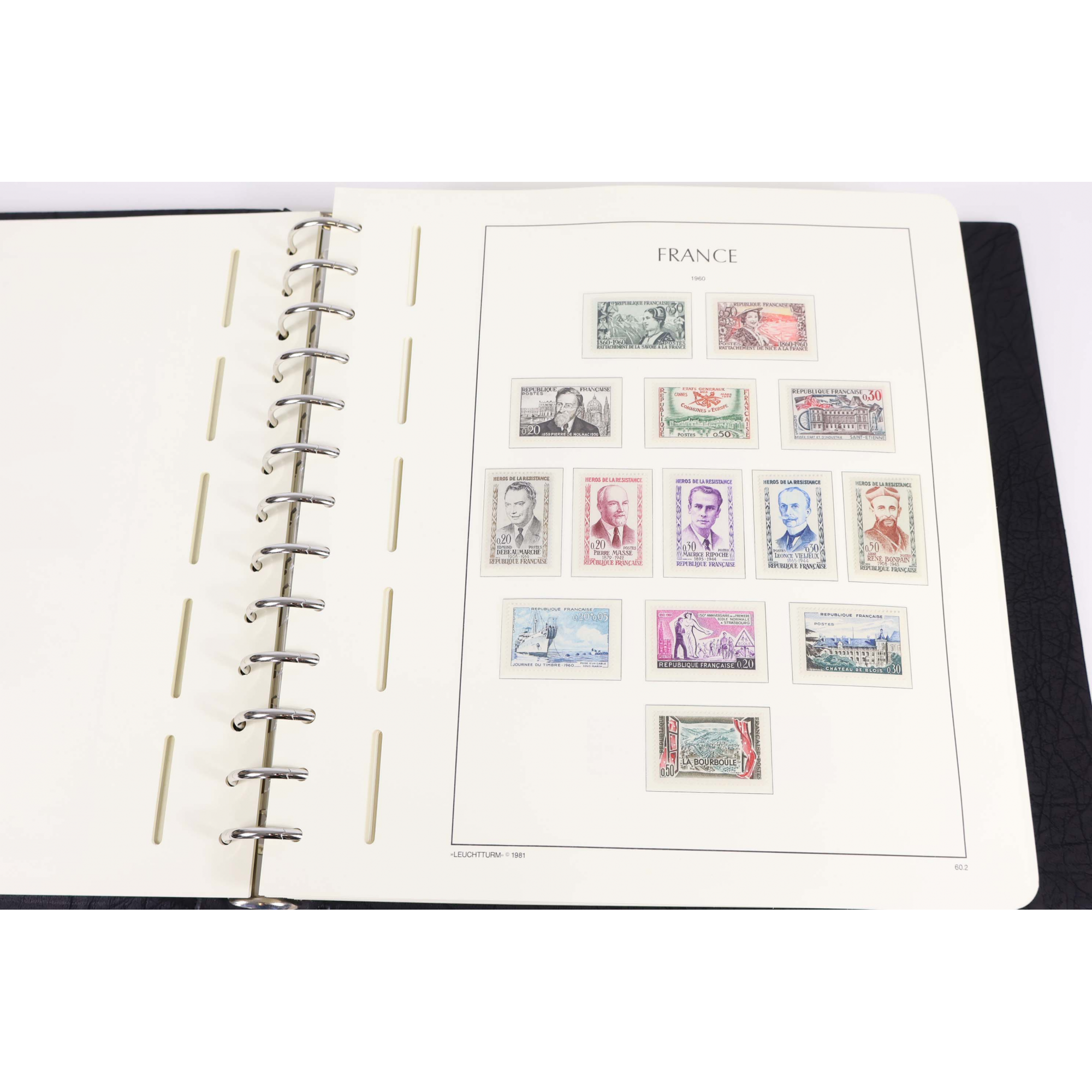 COLLECTION DE FRANCE DE 1960 À 1979 TIMBRES NEUFS** AVEC CLASSEUR LEUCHTTURM