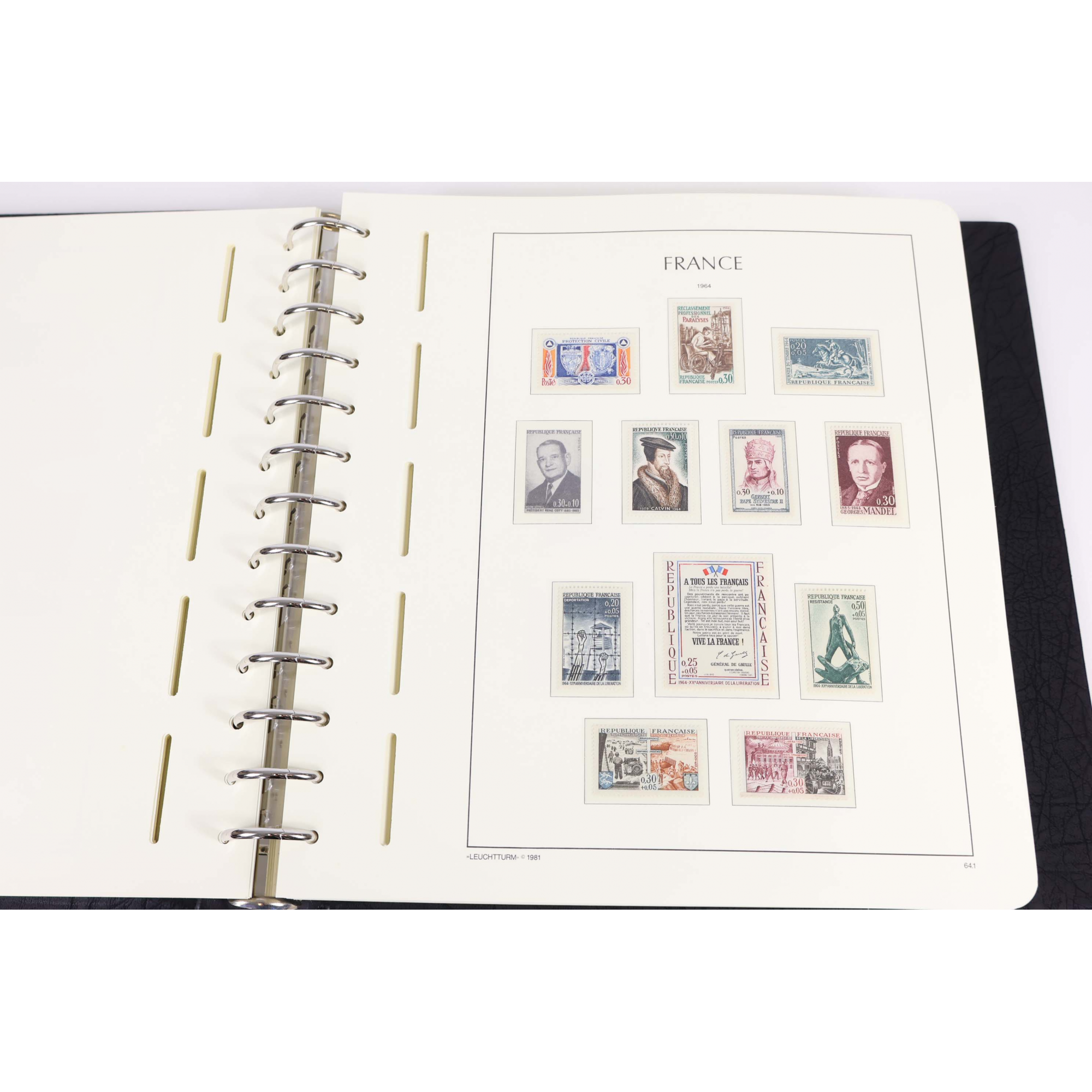 COLLECTION DE FRANCE DE 1960 À 1979 TIMBRES NEUFS** AVEC CLASSEUR LEUCHTTURM
