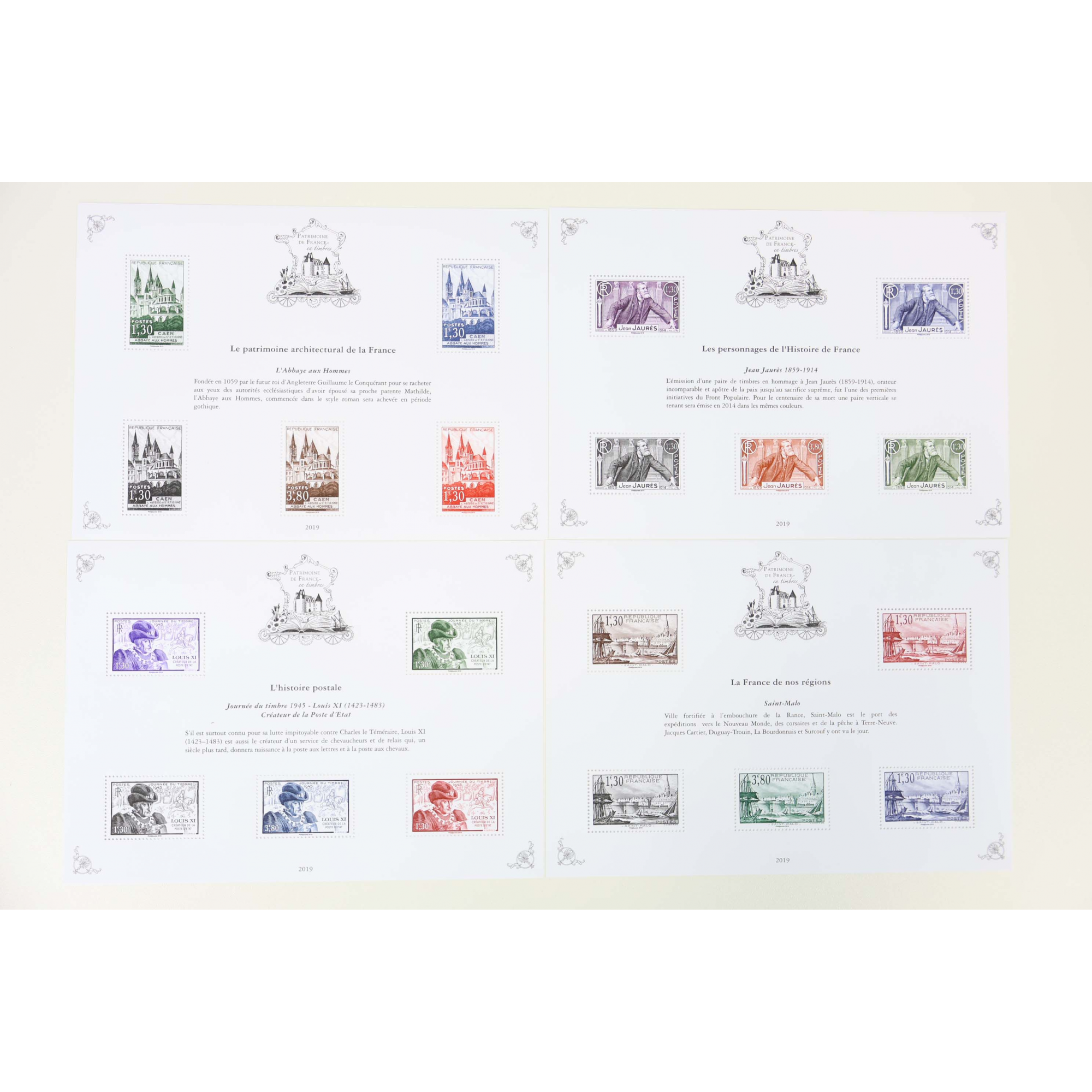 BLOCS PATRIMOINE DE FRANCE 2019 BS1 A BS10 AVEC BLOC BS10A 1F VERMILLON NEUFS**