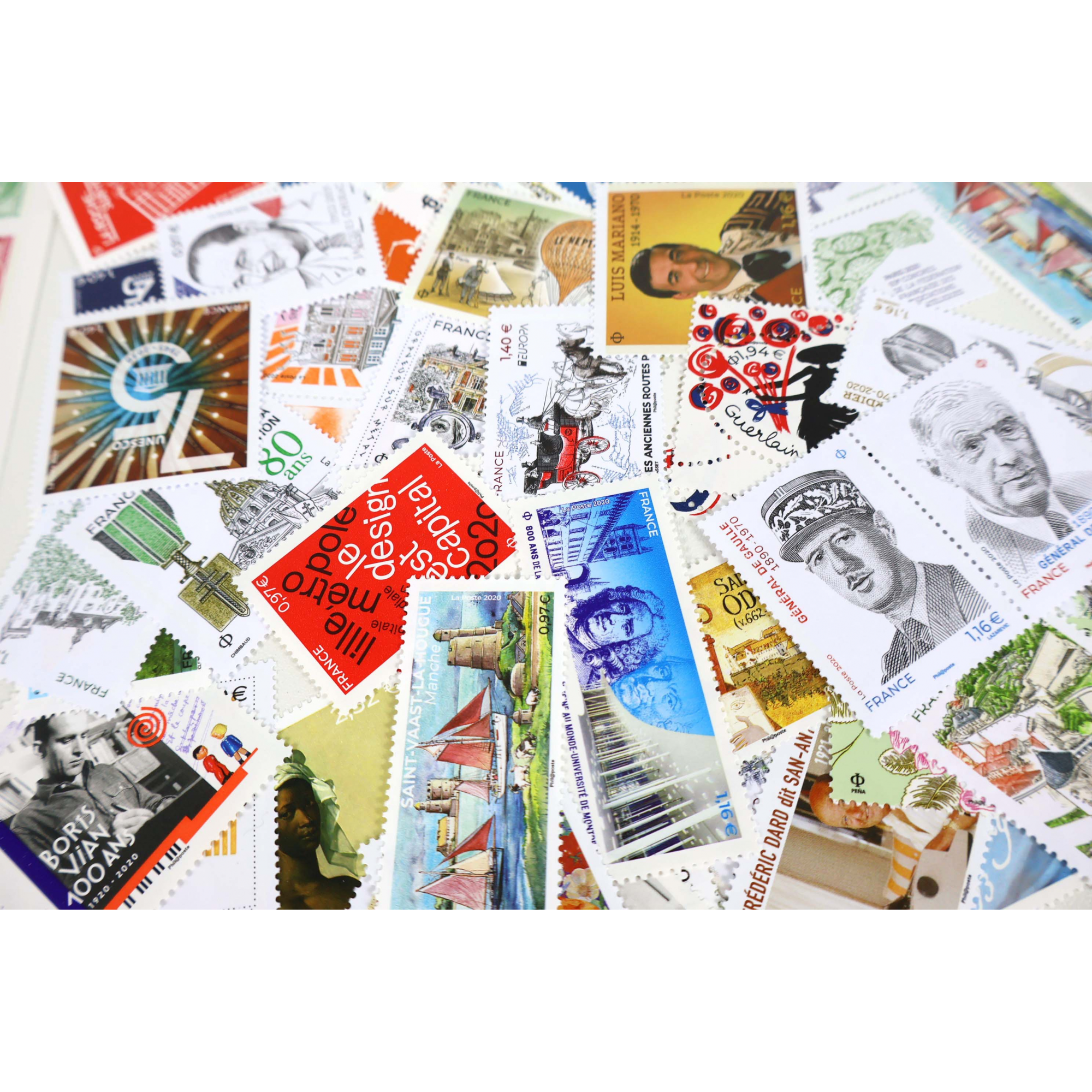 FRANCE LOT DE TIMBRES DE L'ANNÉE 2020 TIMBRES NEUFS** FACIALE 78€