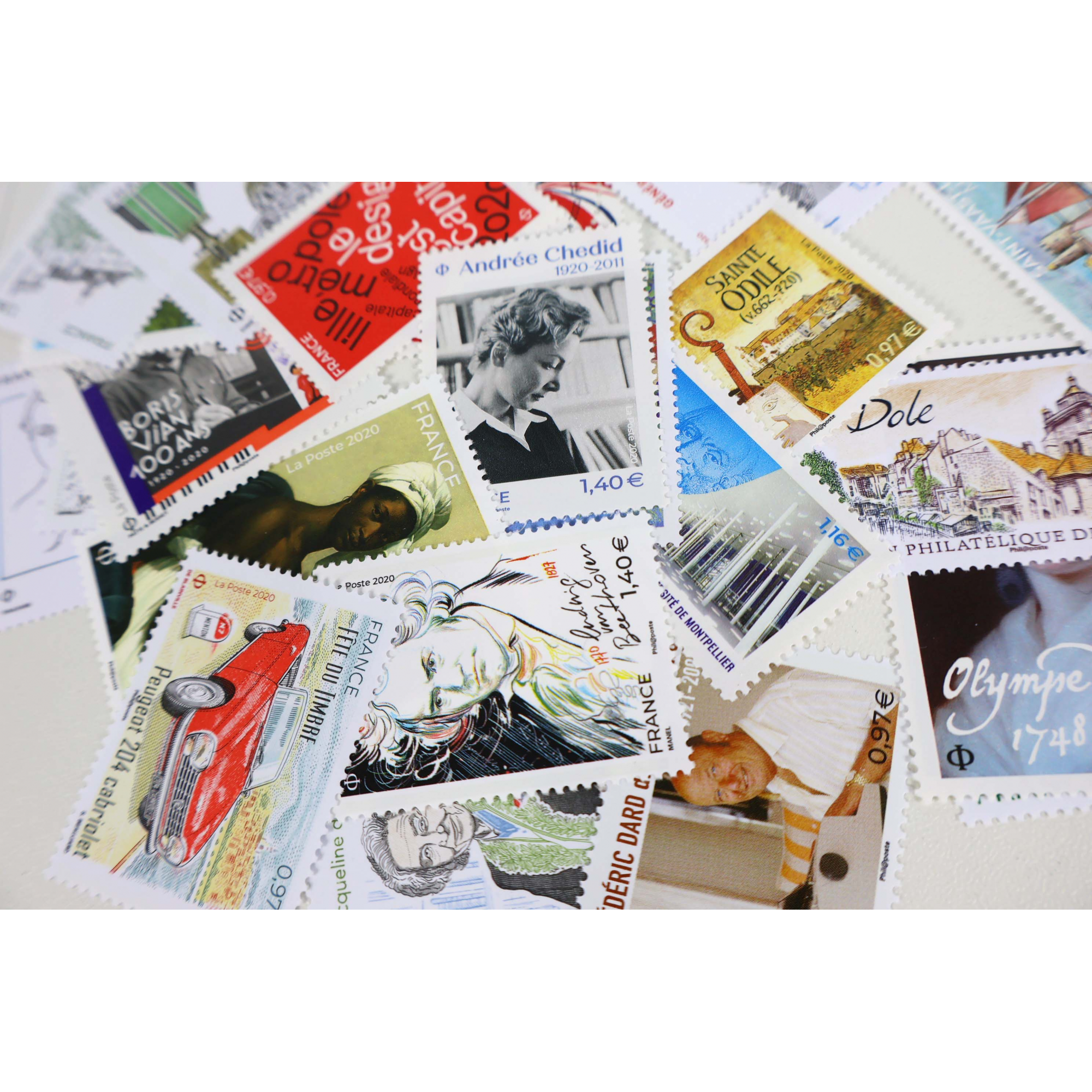 FRANCE LOT DE TIMBRES DE L'ANNÉE 2020 TIMBRES NEUFS** FACIALE 78€