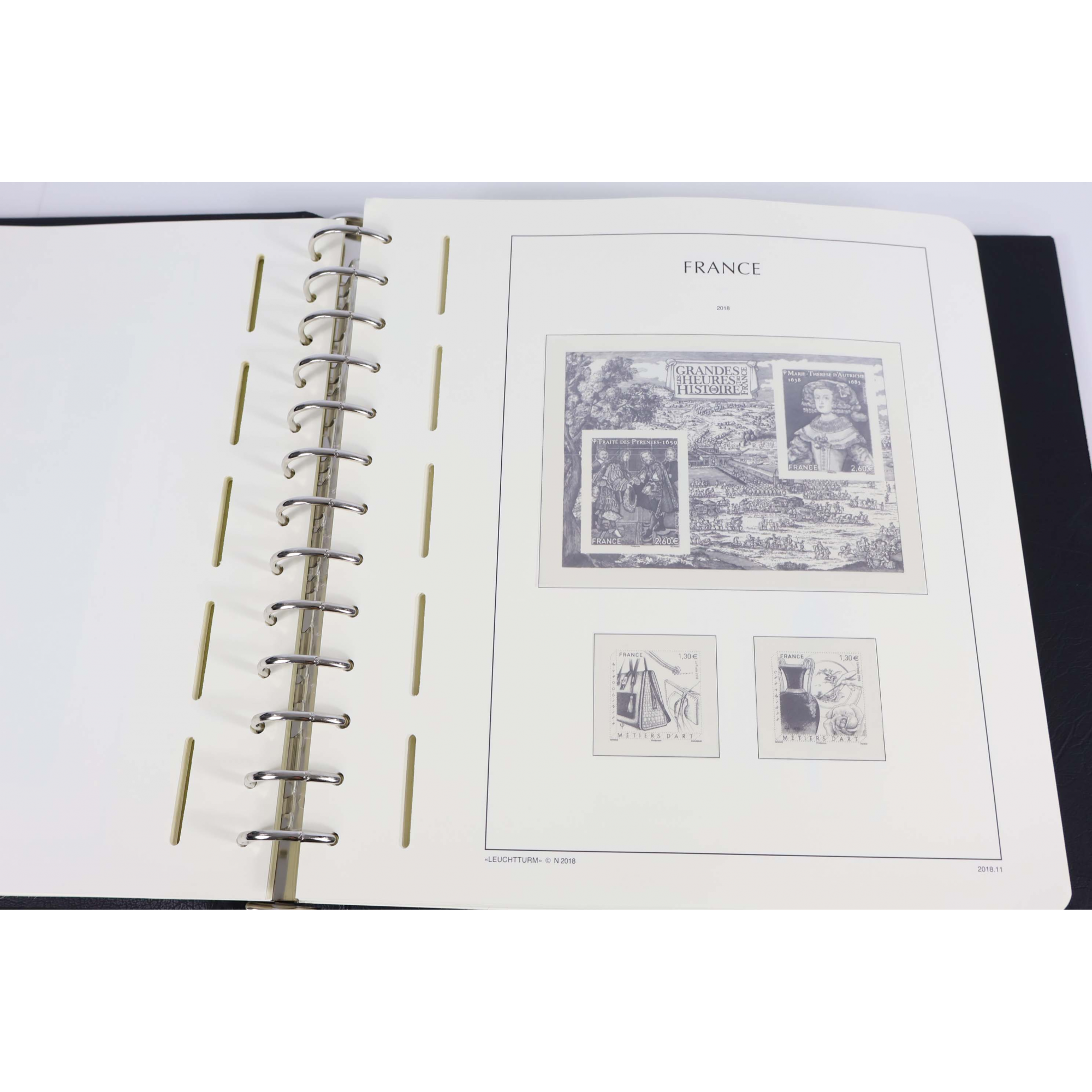 CLASSEUR LEUCHTTURM POUR RANGER LES TIMBRES DE FRANCE DE 2018 À 2020 COMPLET