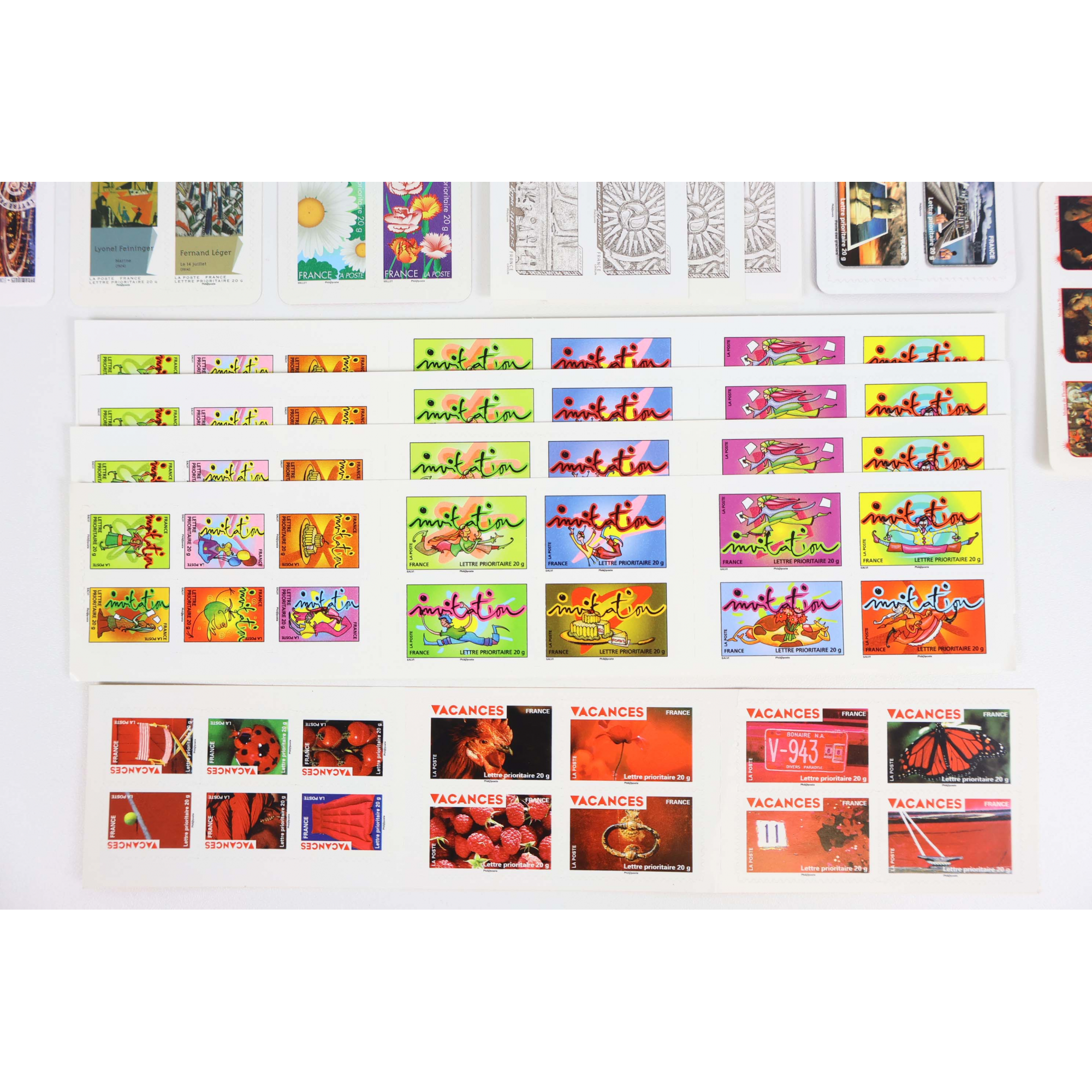 LOT DE 190 TIMBRES AUTOADHÉSIFS LETTRES 20G VP FRANCE , CARNETS POUR AFFRANCHIR