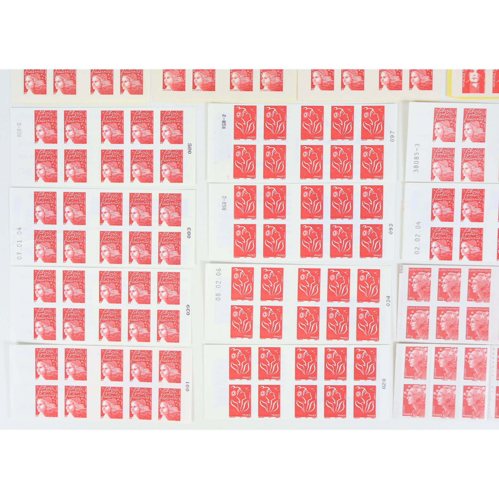 LOT DE 234 TIMBRES AUTOADHÉSIFS LETTRES 20G VP FRANCE , CARNETS POUR AFFRANCHIR