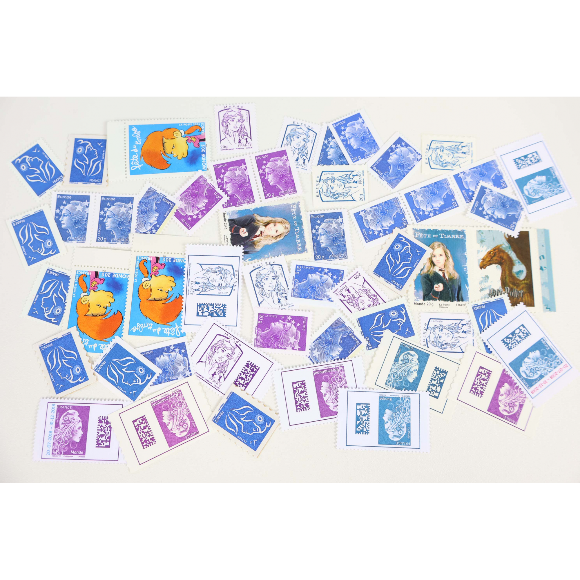 LOT DE 50 TIMBRES VP LETTRES MONDE / EUROPE 20G - VALIDITÉS PERMANENTES