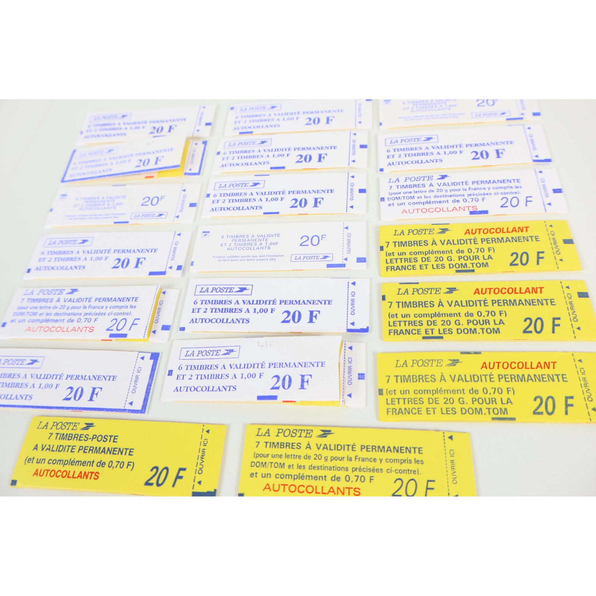 LOT DE 127 TIMBRES AUTOADHÉSIFS LETTRES 20G VP FRANCE , CARNETS POUR AFFRANCHIR