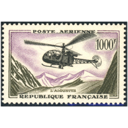TIMBRE POSTE AÉRIENNE N°37 NEUF** 1000F. ALOUETTE SÉRIE PROTOTYPES QUALITÉ LUXE