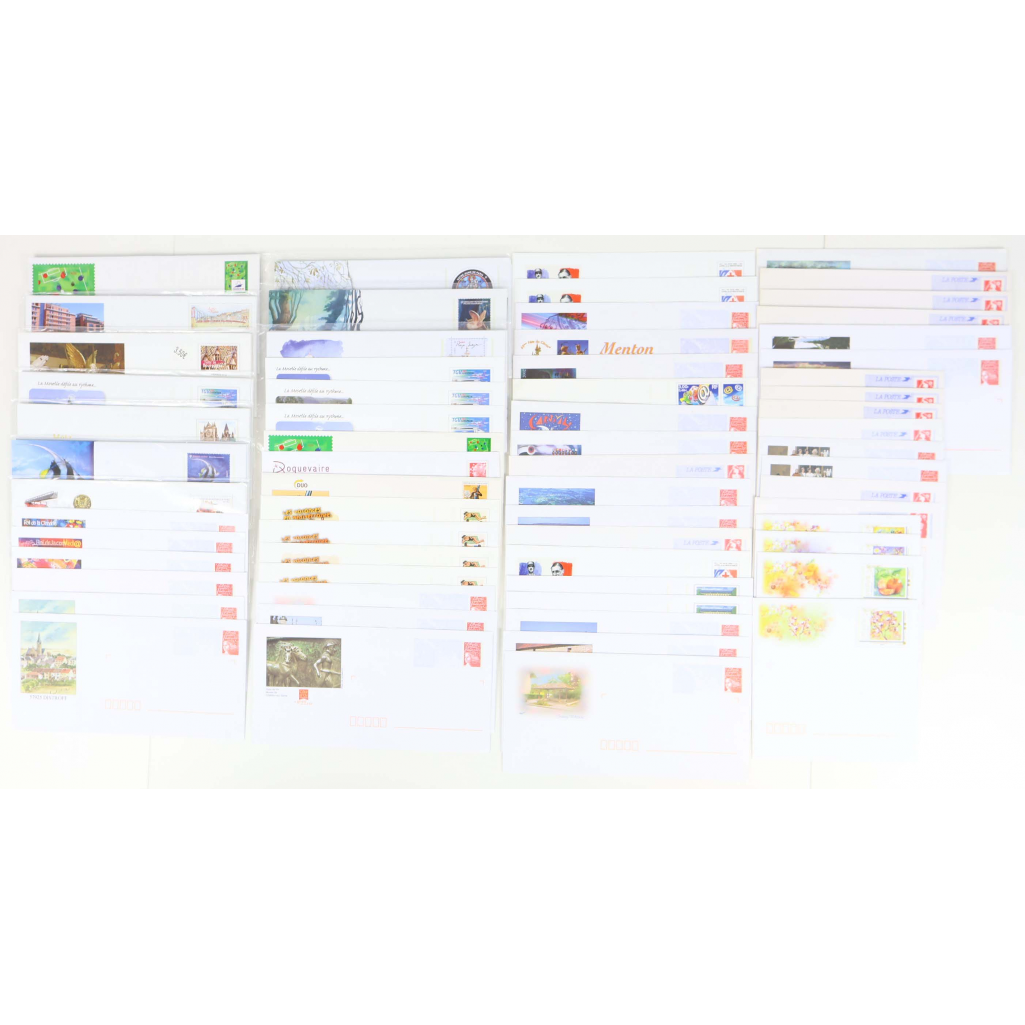 LOT DE 100 ENVELOPPES PRÉ AFFRANCHIES POUR LETTRES 20G FRANCE, THÈMES DIVERS