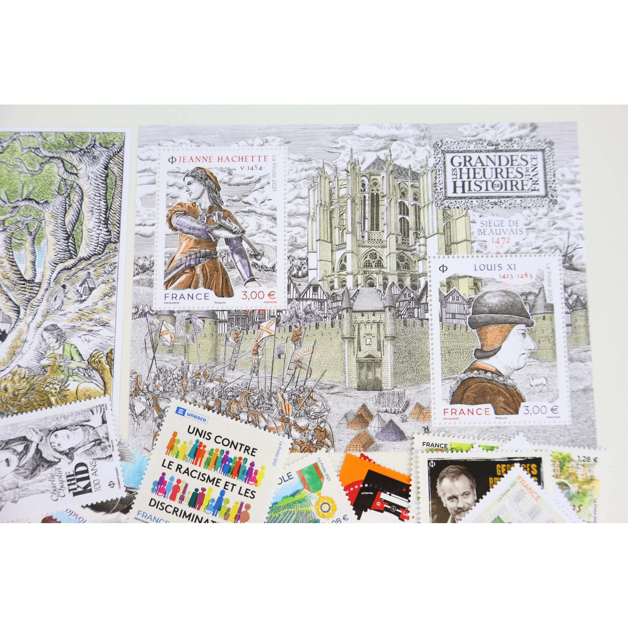 FRANCE LOT DE TIMBRES ET BLOCS-FEUILLET DE 2021 TIMBRES NEUFS** FACIALE 91€