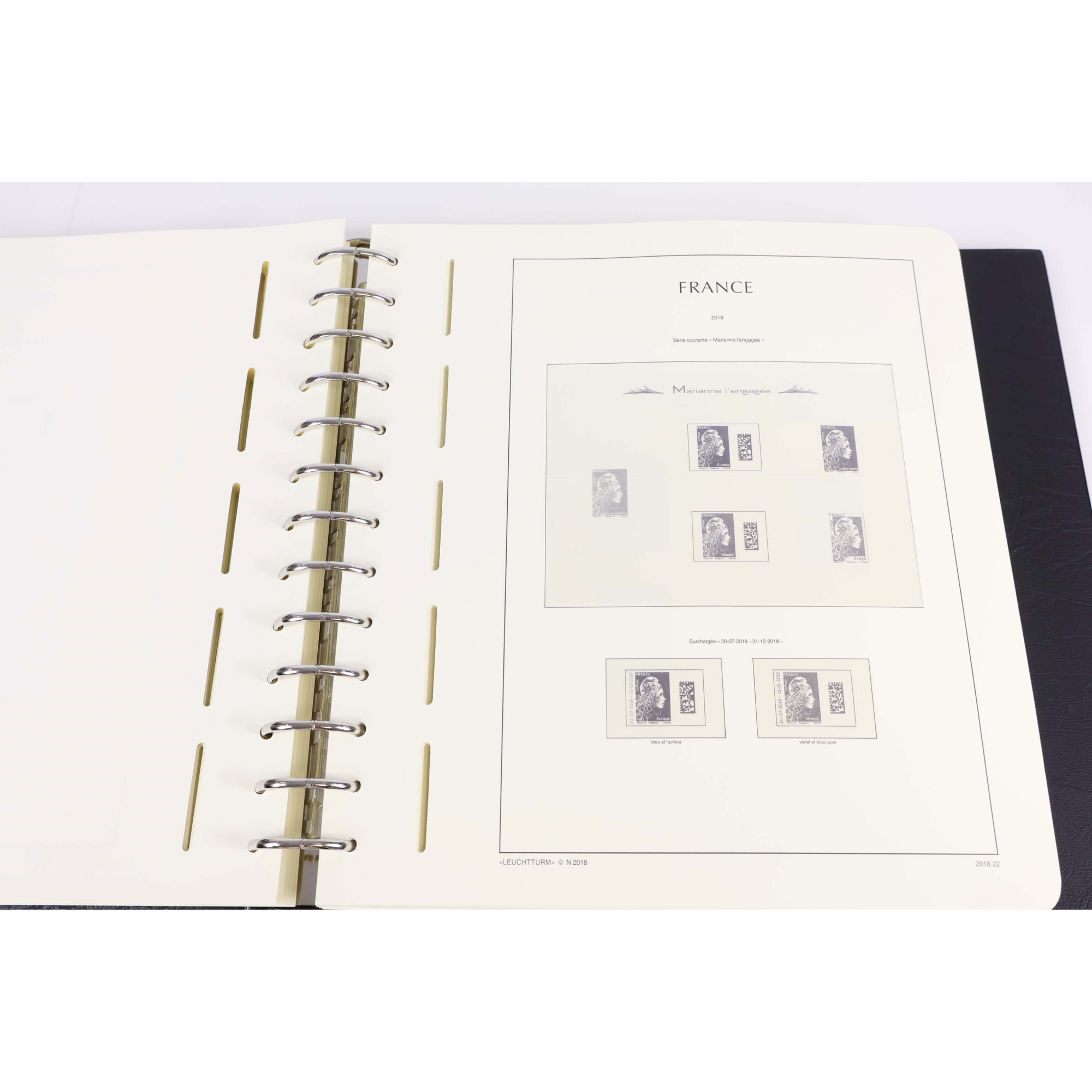 CLASSEUR LEUCHTTURM POUR RANGER LES TIMBRES DE FRANCE DE 2018/2019 ET 2021
