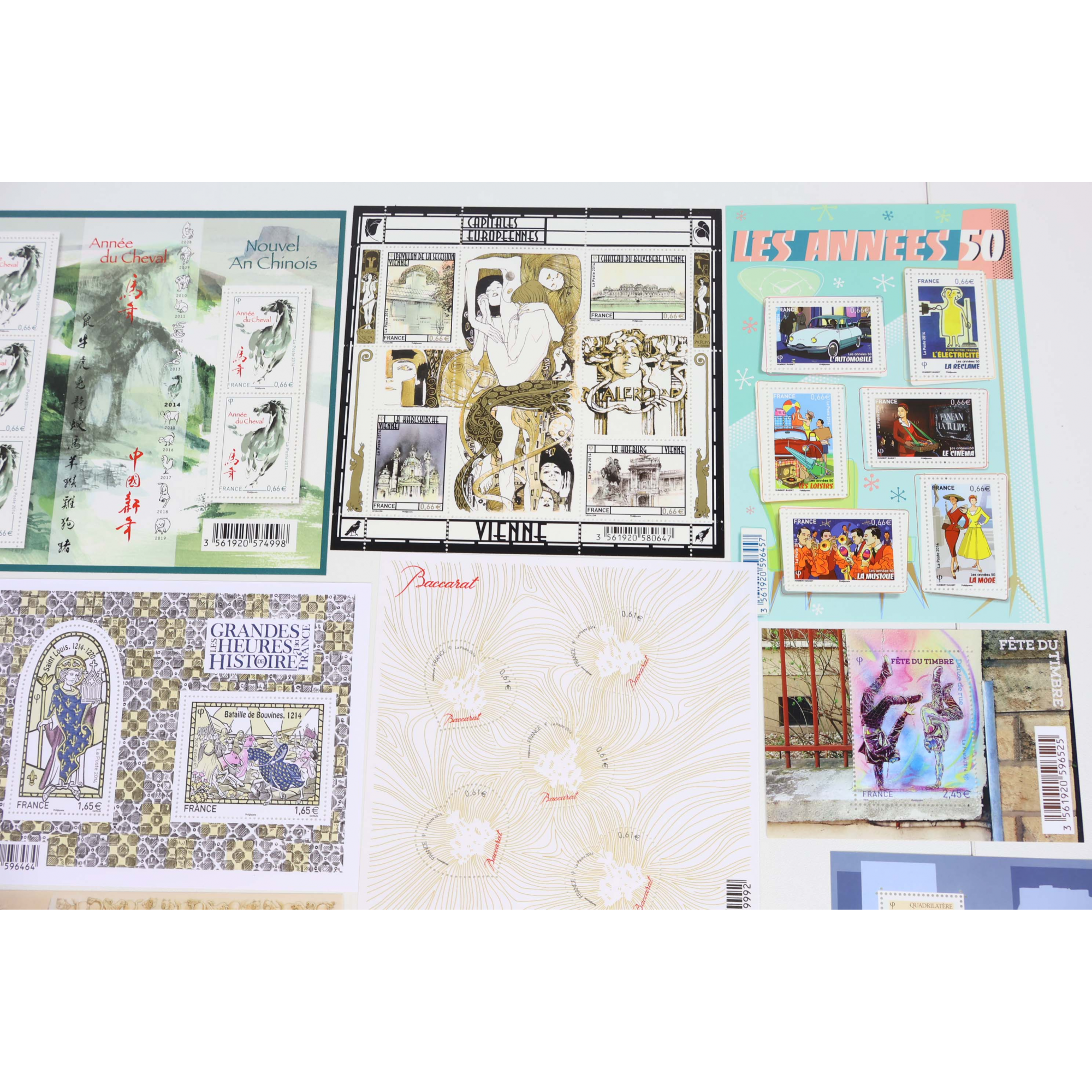 FRANCE LOT DE TIMBRES ET BLOCS-FEUILLET DE 2014 TIMBRES NEUFS** FACIALE 90€