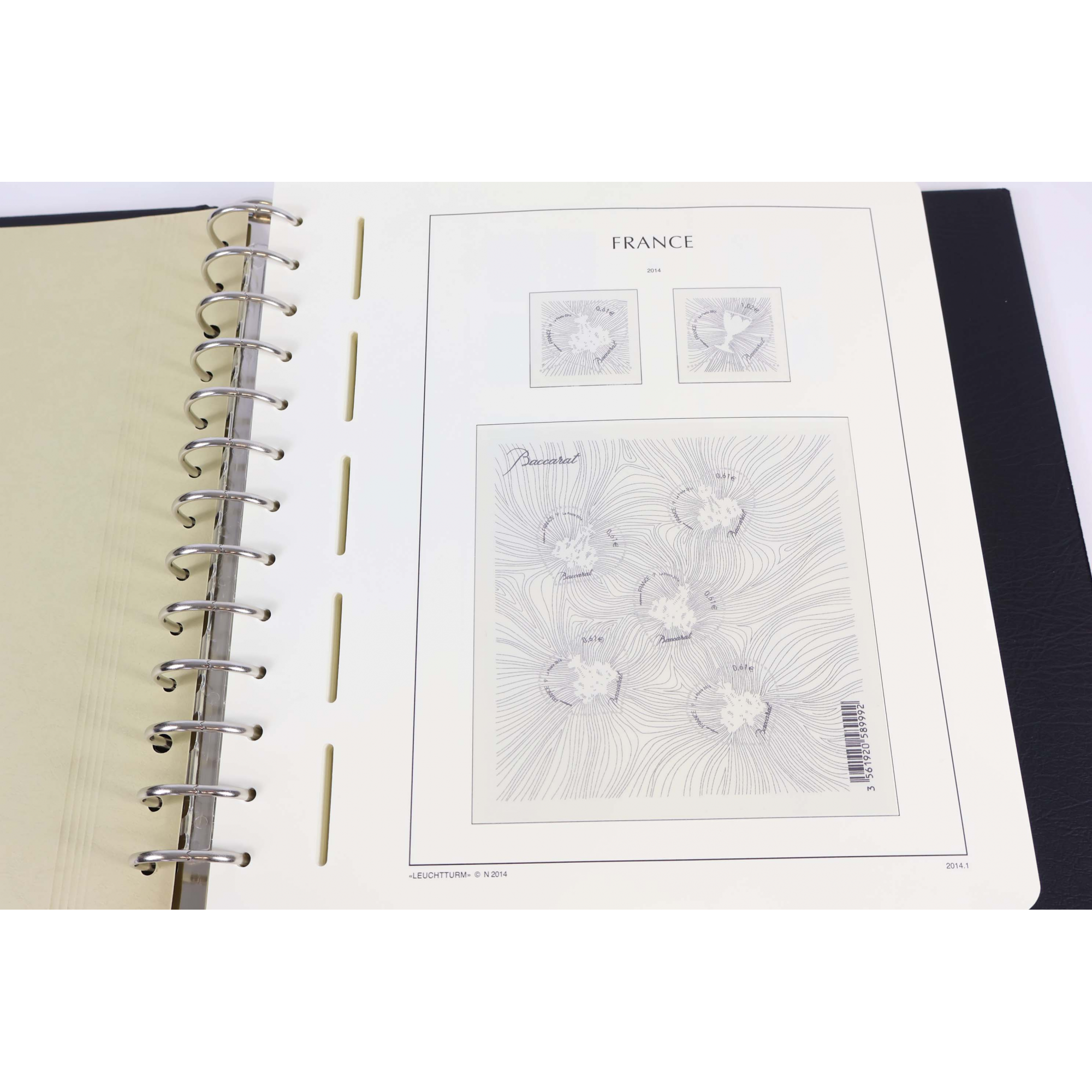 CLASSEUR LEUCHTTURM POUR RANGER LES TIMBRES DE FRANCE DE 2014 ET 2015