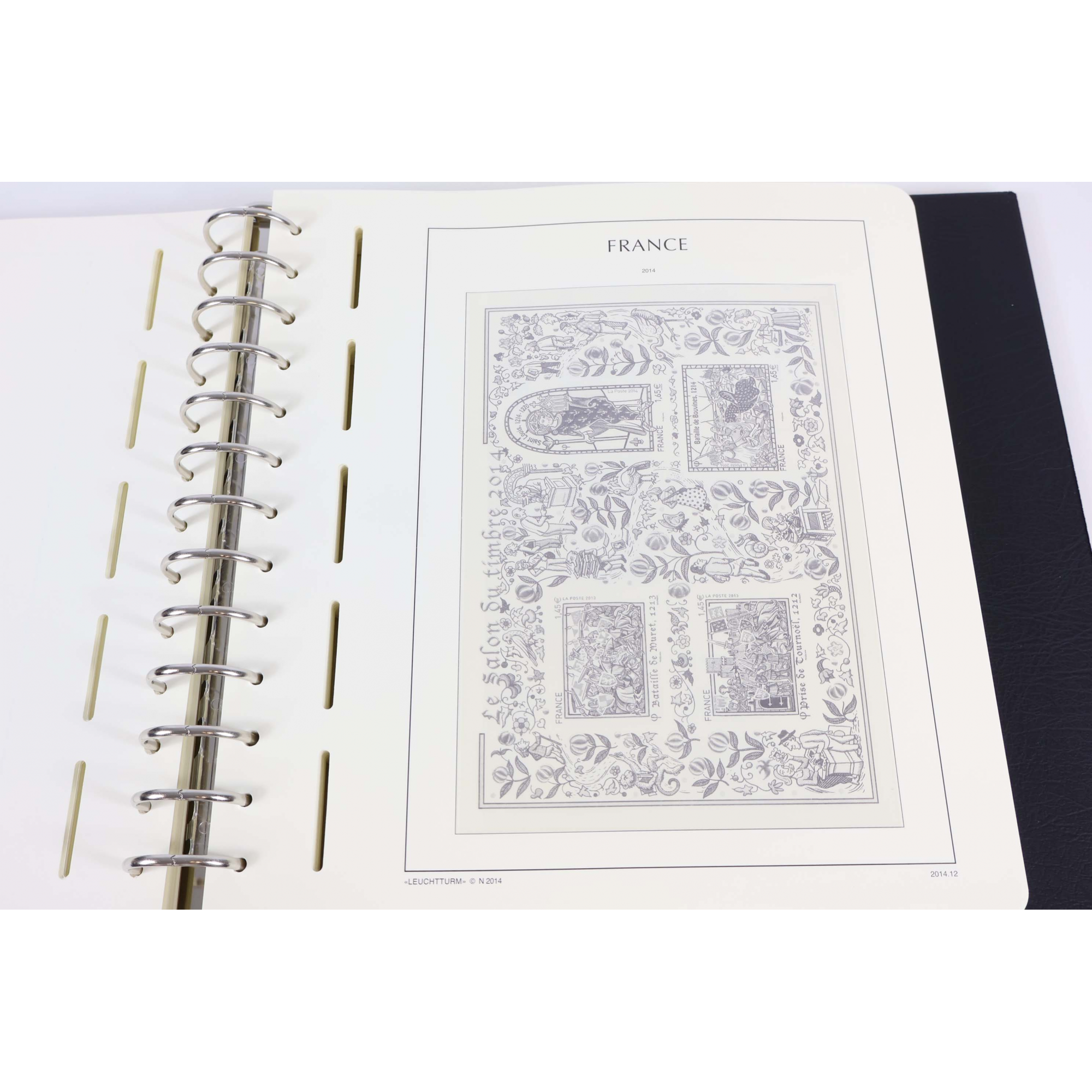 CLASSEUR LEUCHTTURM POUR RANGER LES TIMBRES DE FRANCE DE 2014 ET 2015