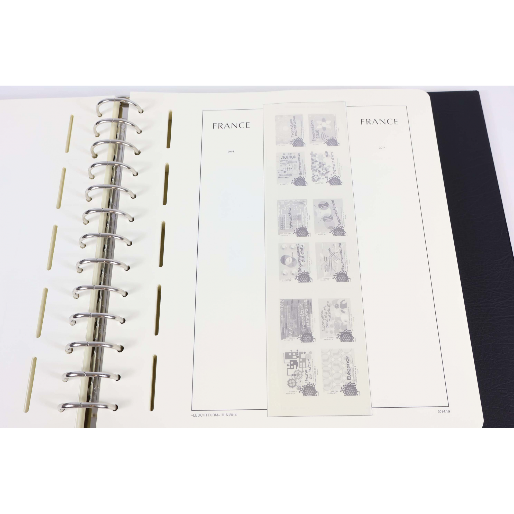 CLASSEUR LEUCHTTURM POUR RANGER LES TIMBRES DE FRANCE DE 2014 ET 2015
