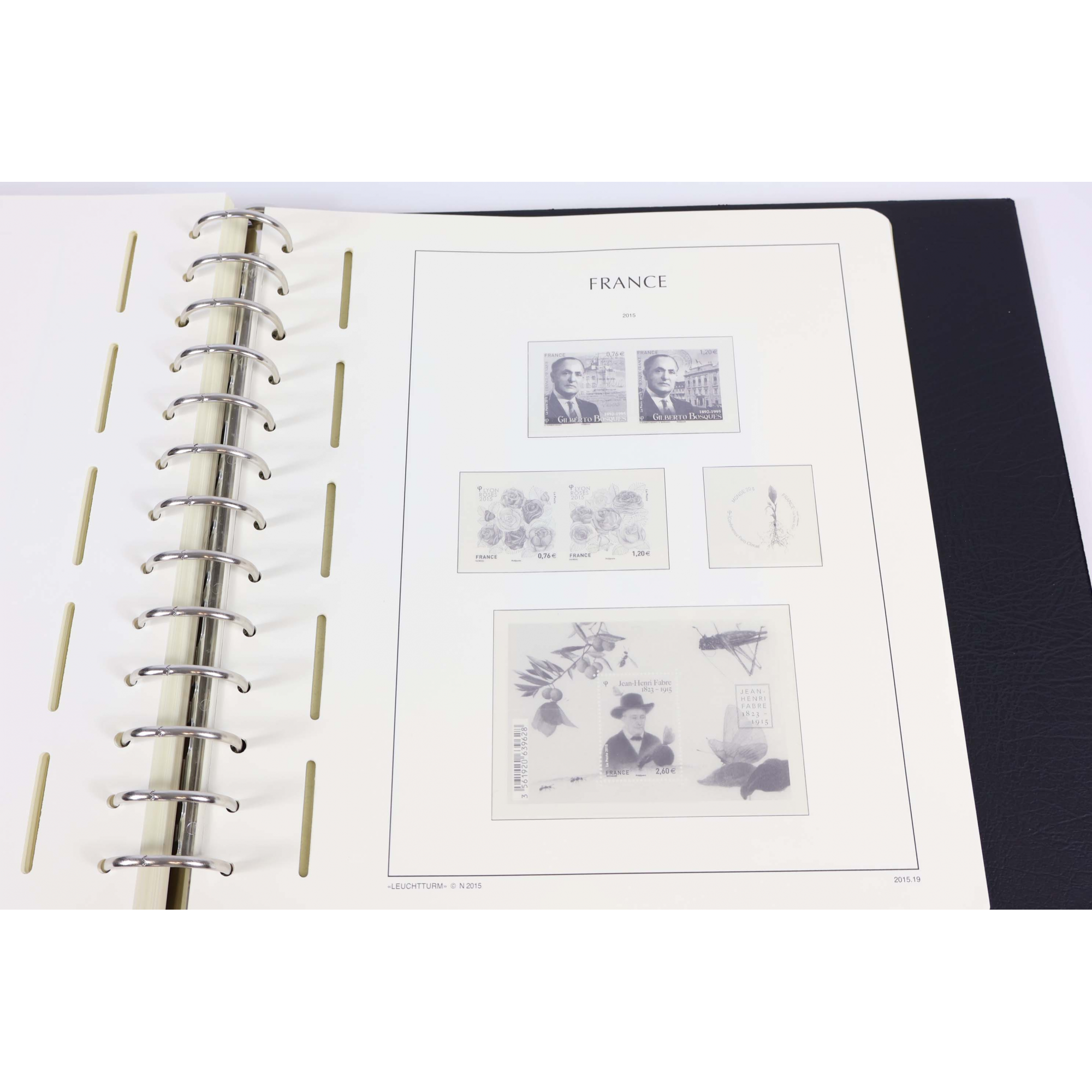 CLASSEUR LEUCHTTURM POUR RANGER LES TIMBRES DE FRANCE DE 2014 ET 2015