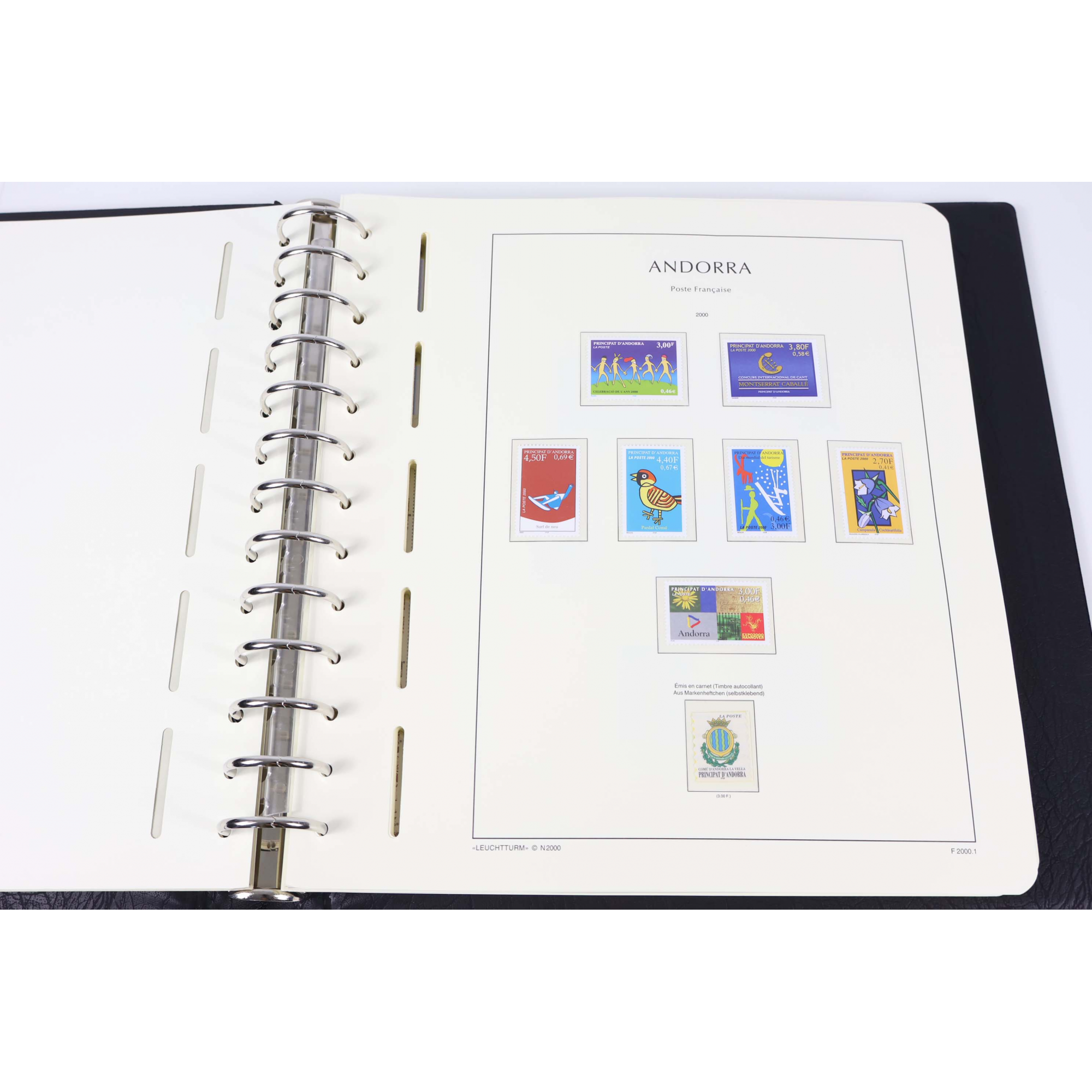 ANDORRE ESP COLLECTION DE 2000/2012 ET 2018/2020 TIMBRES NEUFS ALBUM LEUCHTTURM