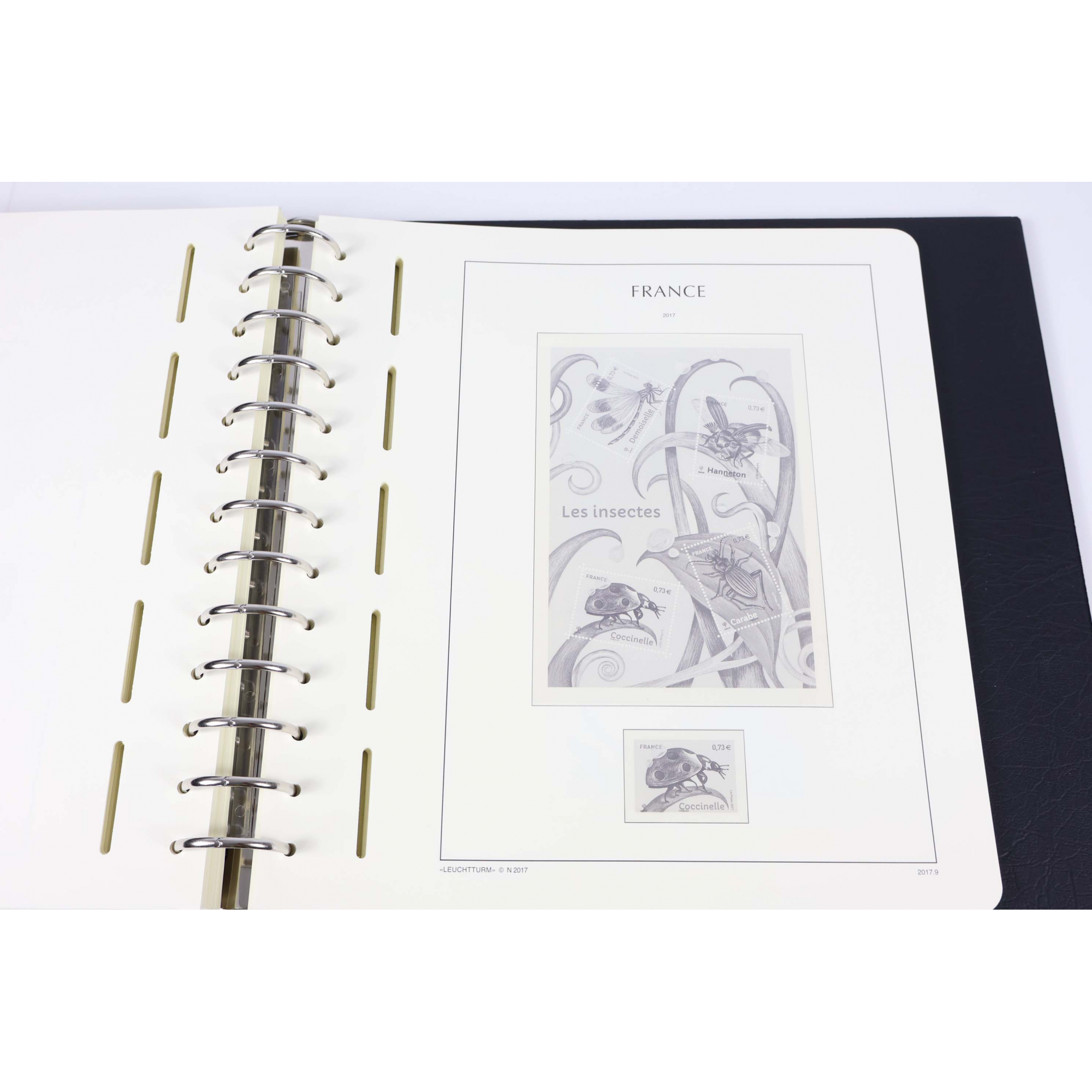 CLASSEUR LEUCHTTURM DE 2016 ET 2017 COMPLET POUR RANGER LES TIMBRES DE FRANCE