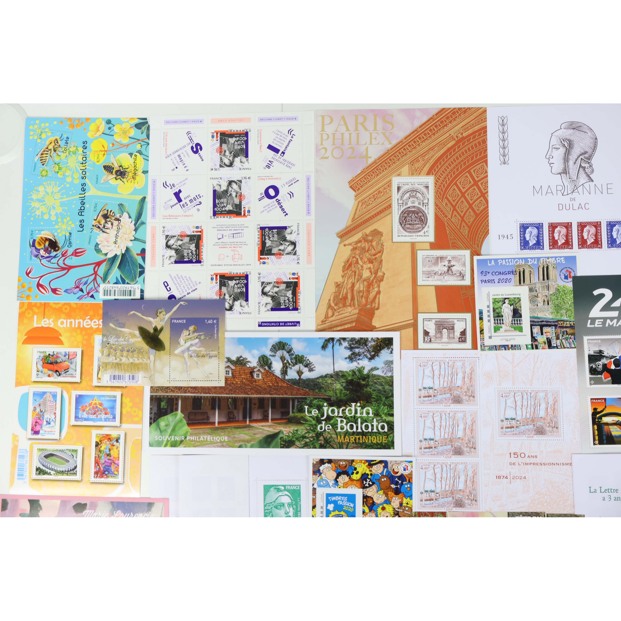 FRANCE, LOT BLOCS/CARNETS TIMBRES NEUFS 2013 - 2025 DÉFAUTS MINEURS, VF 351.35€