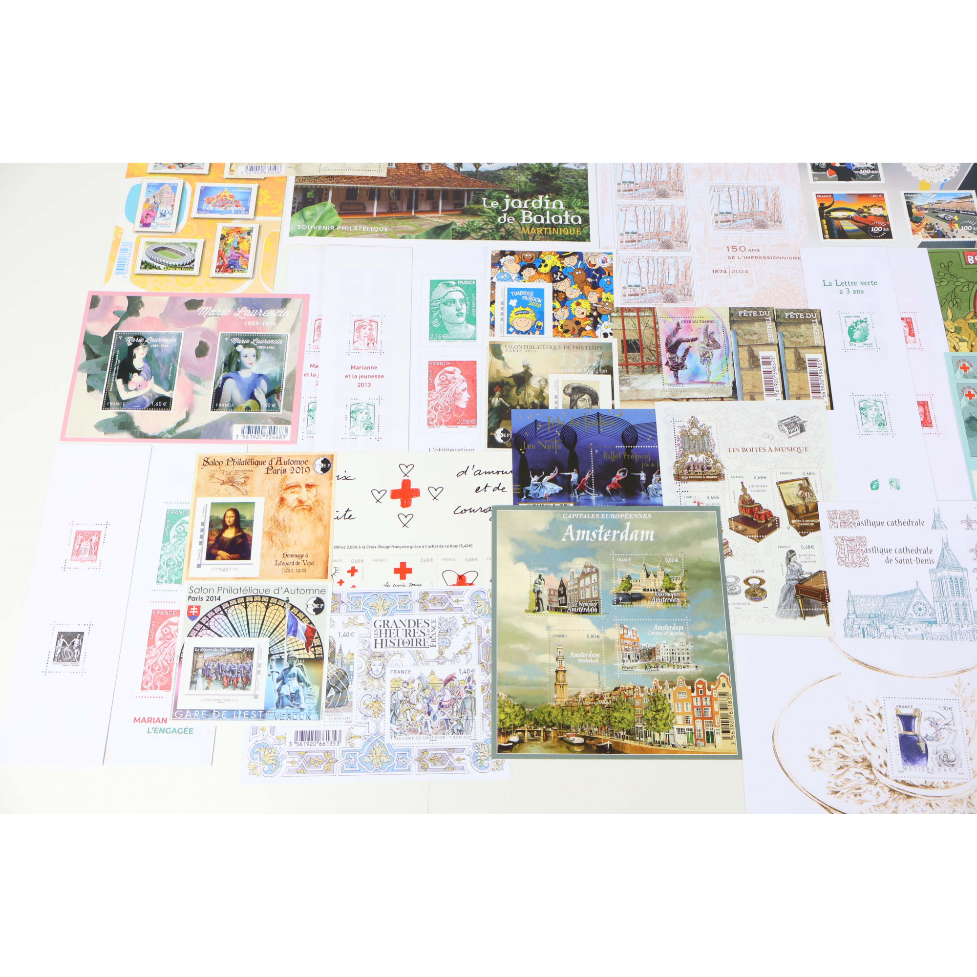 FRANCE, LOT BLOCS/CARNETS TIMBRES NEUFS 2013 - 2025 DÉFAUTS MINEURS, VF 351.35€