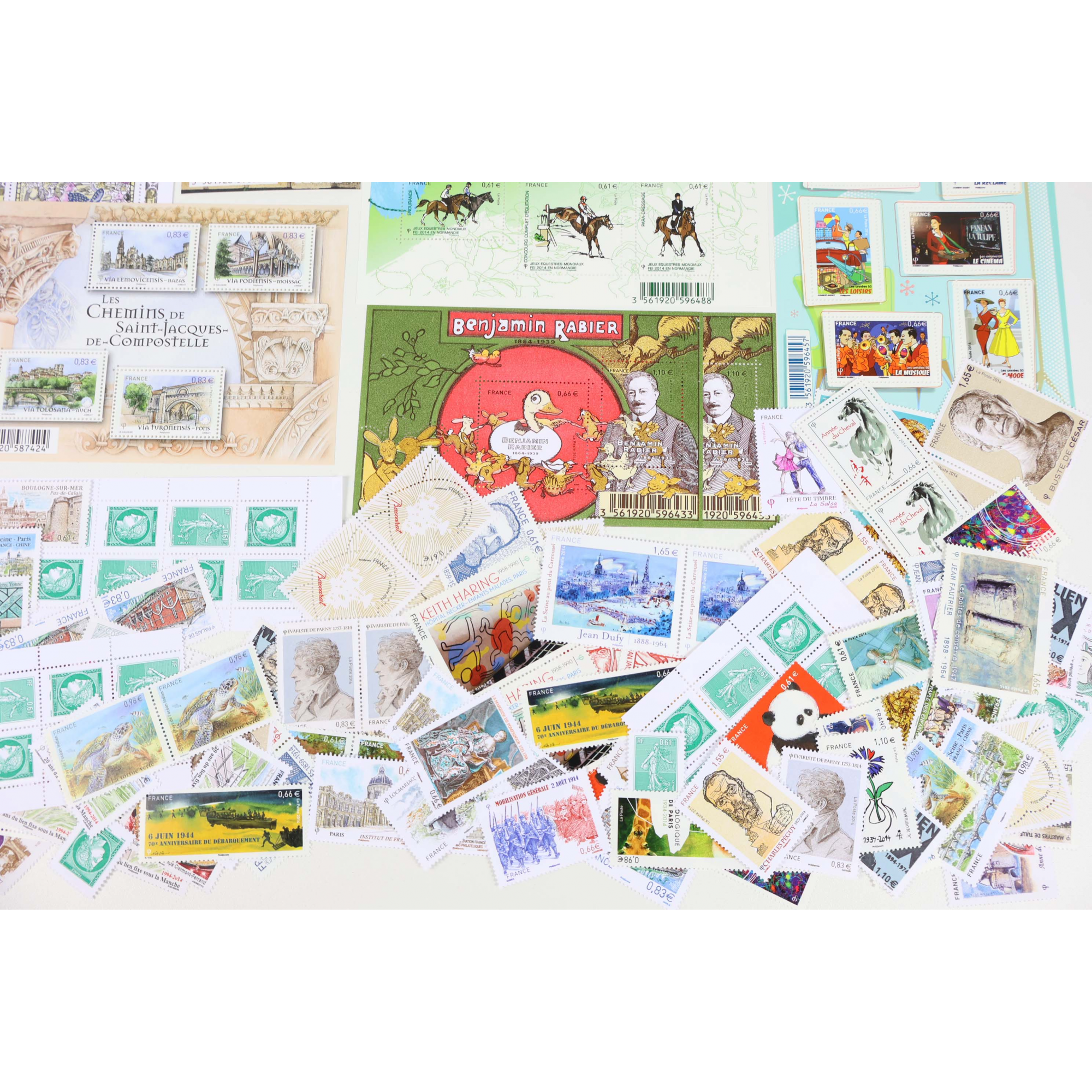 LOT DE TIMBRES ET BLOCS-FEUILLETS FRANCE DE L'ANNÉE 2014 NEUFS** FACIALE 214.45€