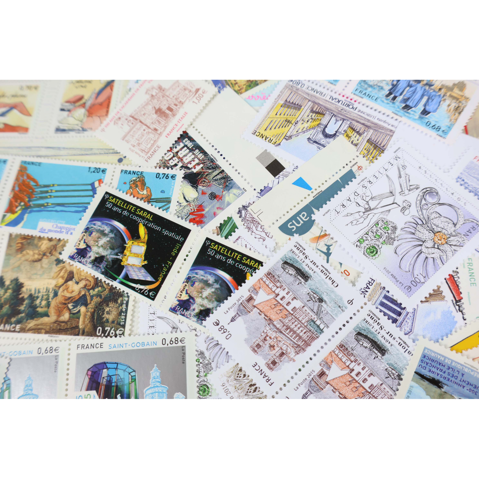 FRANCE, LOT DE TIMBRES ET BLOCS-FEUILLETS DE 2015 - 2016 NEUFS** FACIALE 168.79€