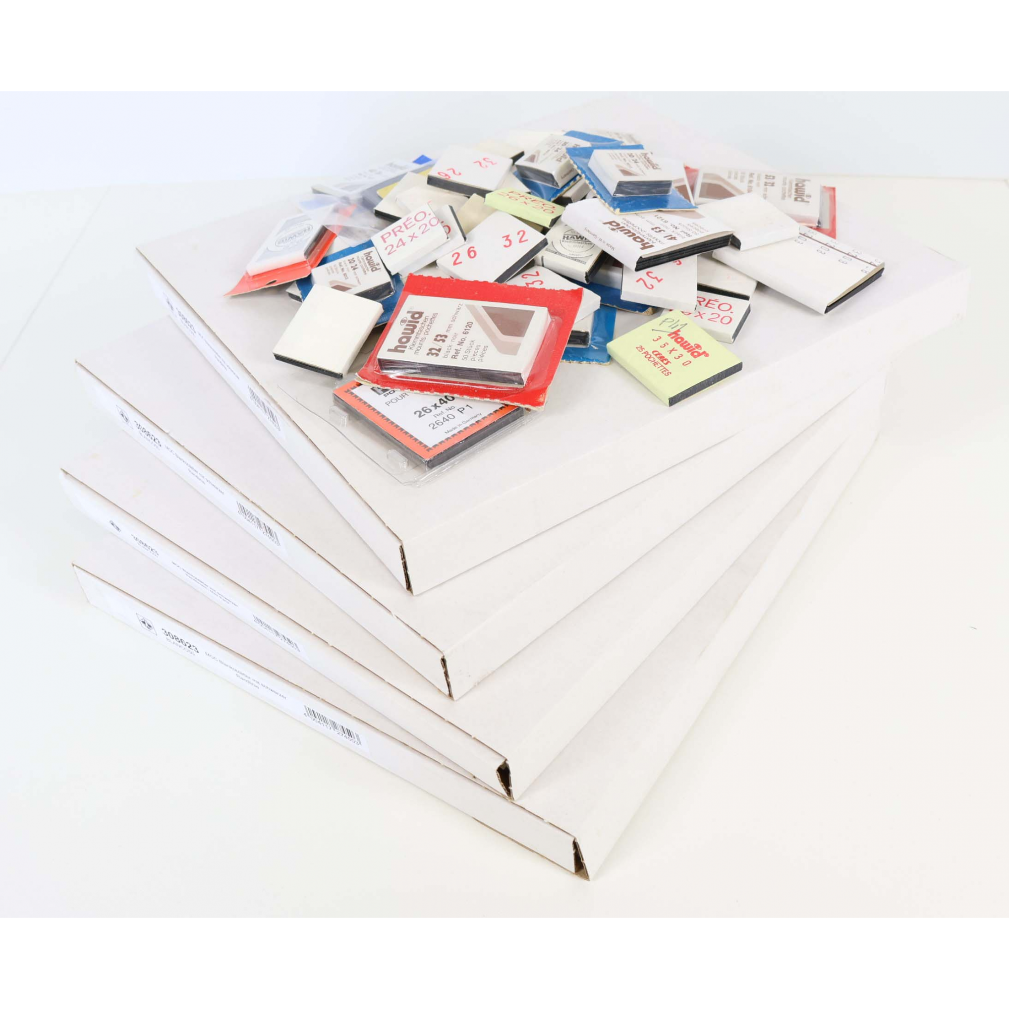 LOT 4 PACK DE FEUILLES VIERGES MOC POUR RANGER COLLECTION DE TIMBRES + RHODOÏDS