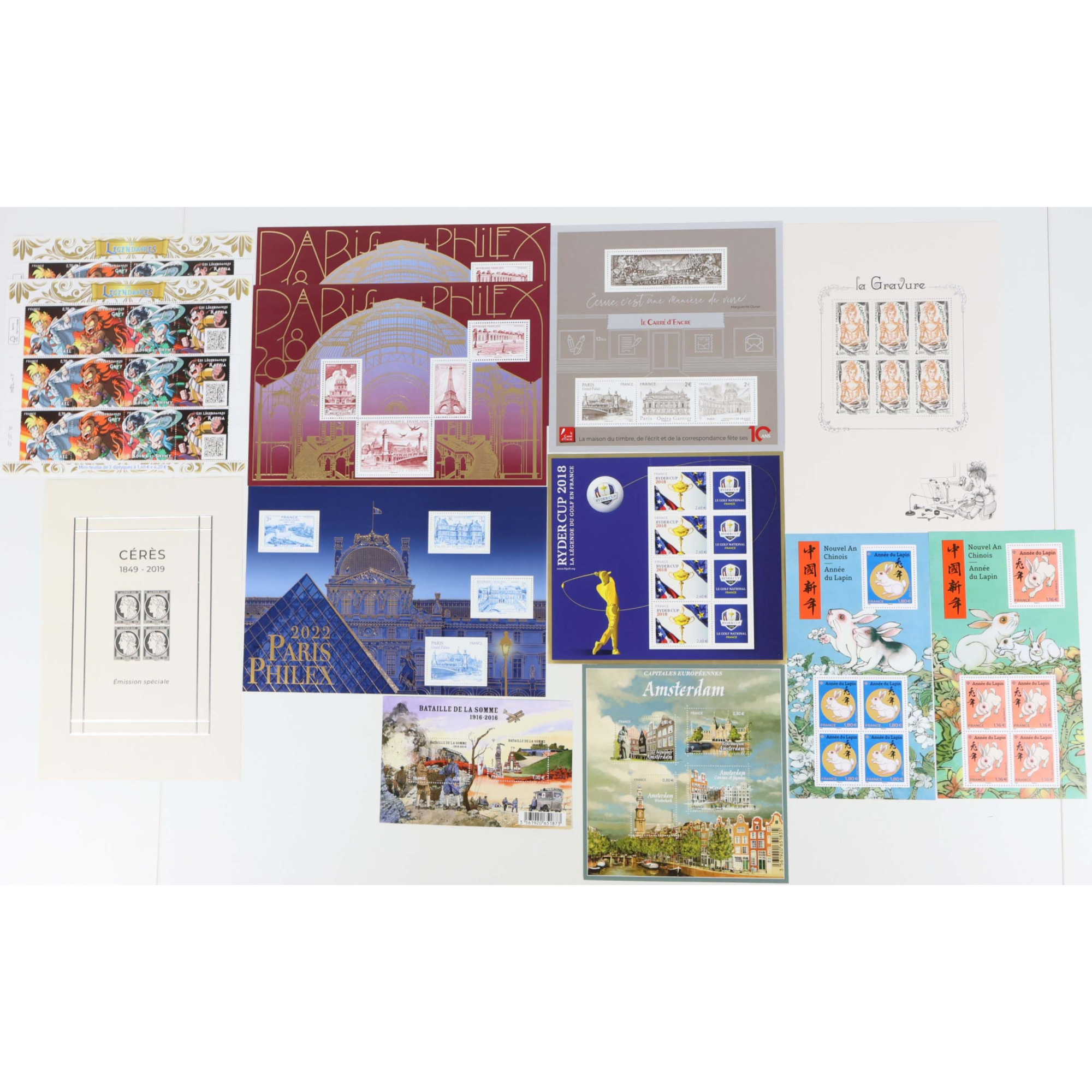 BLOCS TIMBRES FRANCE NEUFS 2016 À 2023 AVEC DÉFAUTS POUR AFFRANCHIR, VF 124.60€