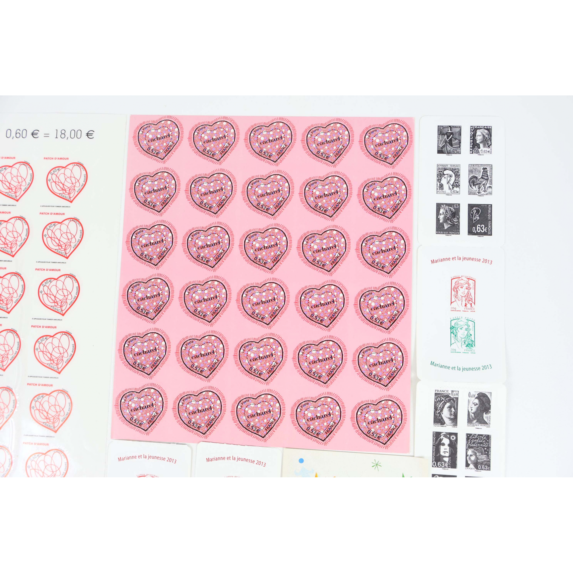 LOT DE TIMBRES AUTOADHÉSIFS FRANCE EN EUROS NEUFS POUR AFFRANCHIR, FACIALE 206€