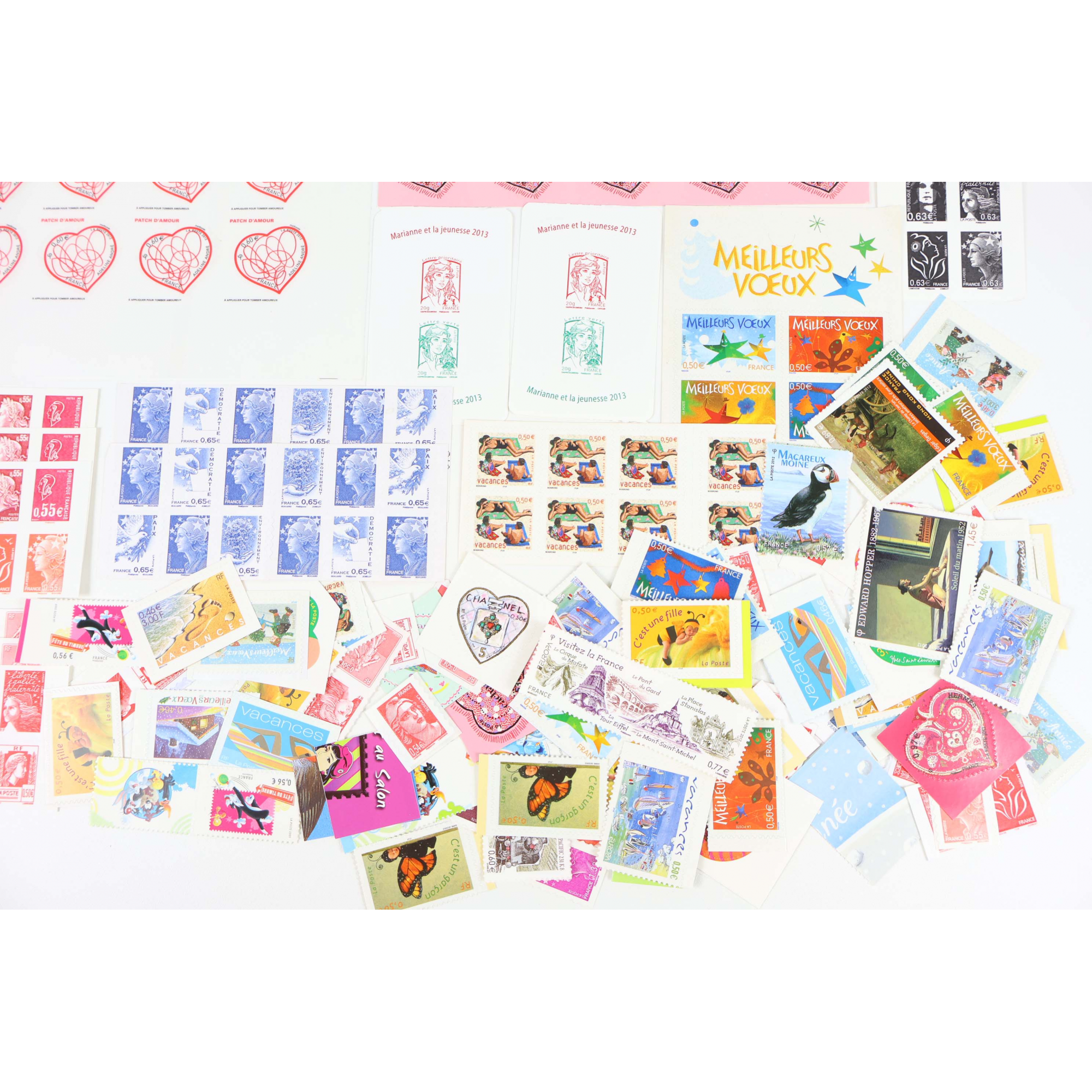 LOT DE TIMBRES AUTOADHÉSIFS FRANCE EN EUROS NEUFS POUR AFFRANCHIR, FACIALE 206€