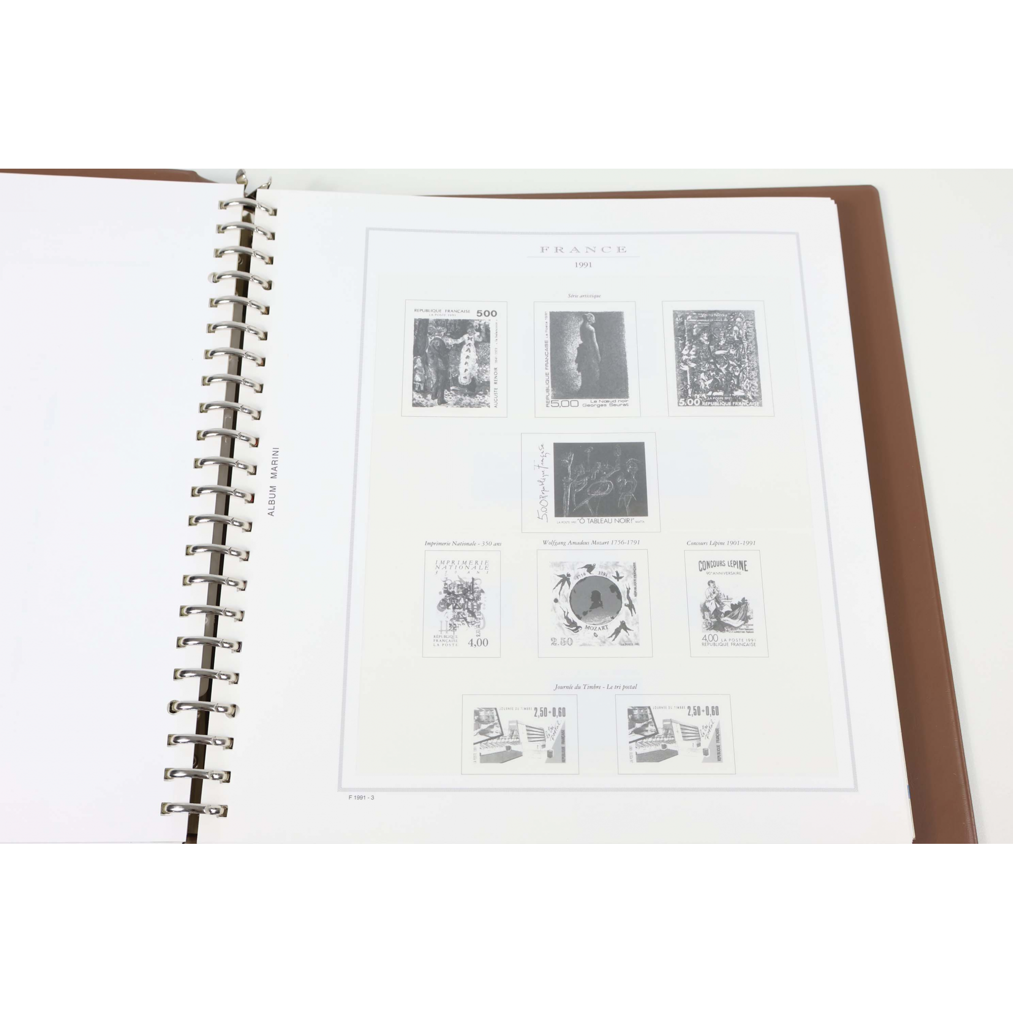 CLASSEUR MARINI POUR UNE COLLECTION DE TIMBRES DE FRANCE DE 1990 À 1996