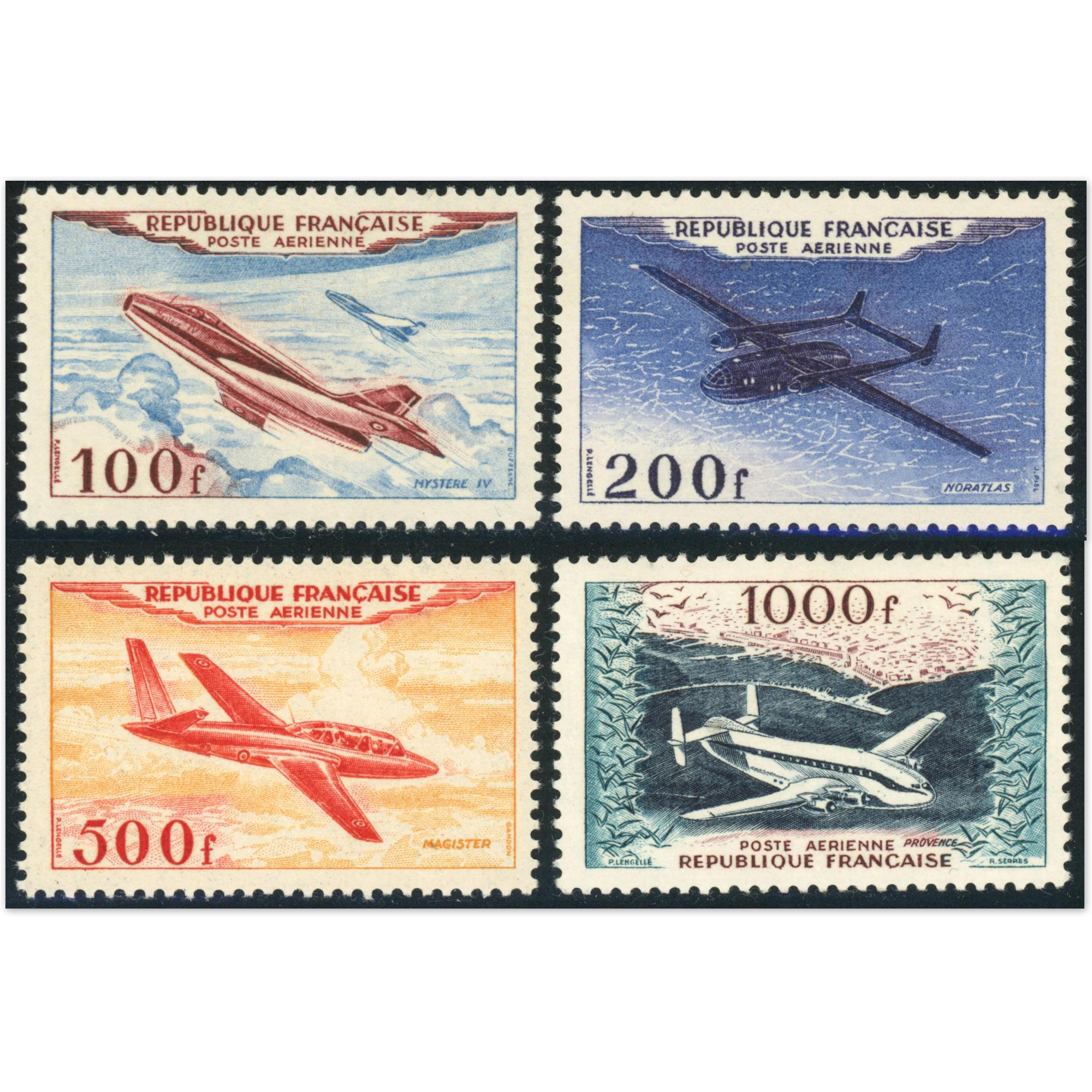 FRANCE POSTE AÉRIENNE N°30 À 33 PROTOTYPES TIMBRES NEUFS** COTE 400€