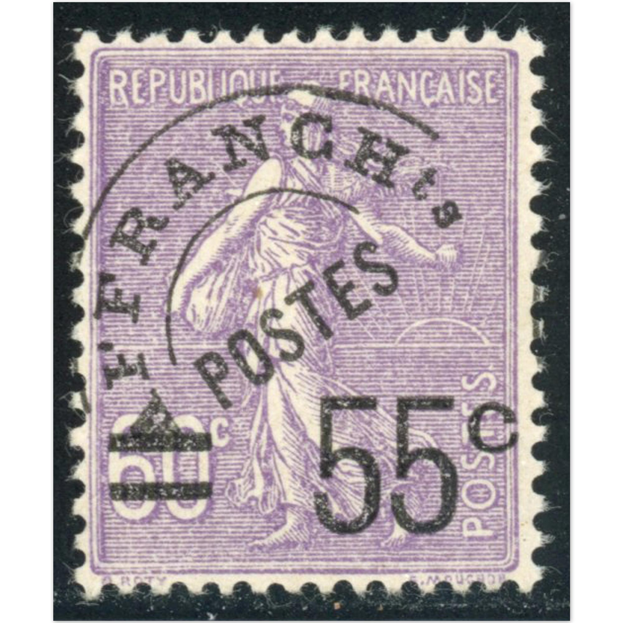 FRANCE PREOBLITÉRÉ N°47 TIMBRE NEUF SANS CHARNIÈRE SIGNÉ BRUN COTE 350€