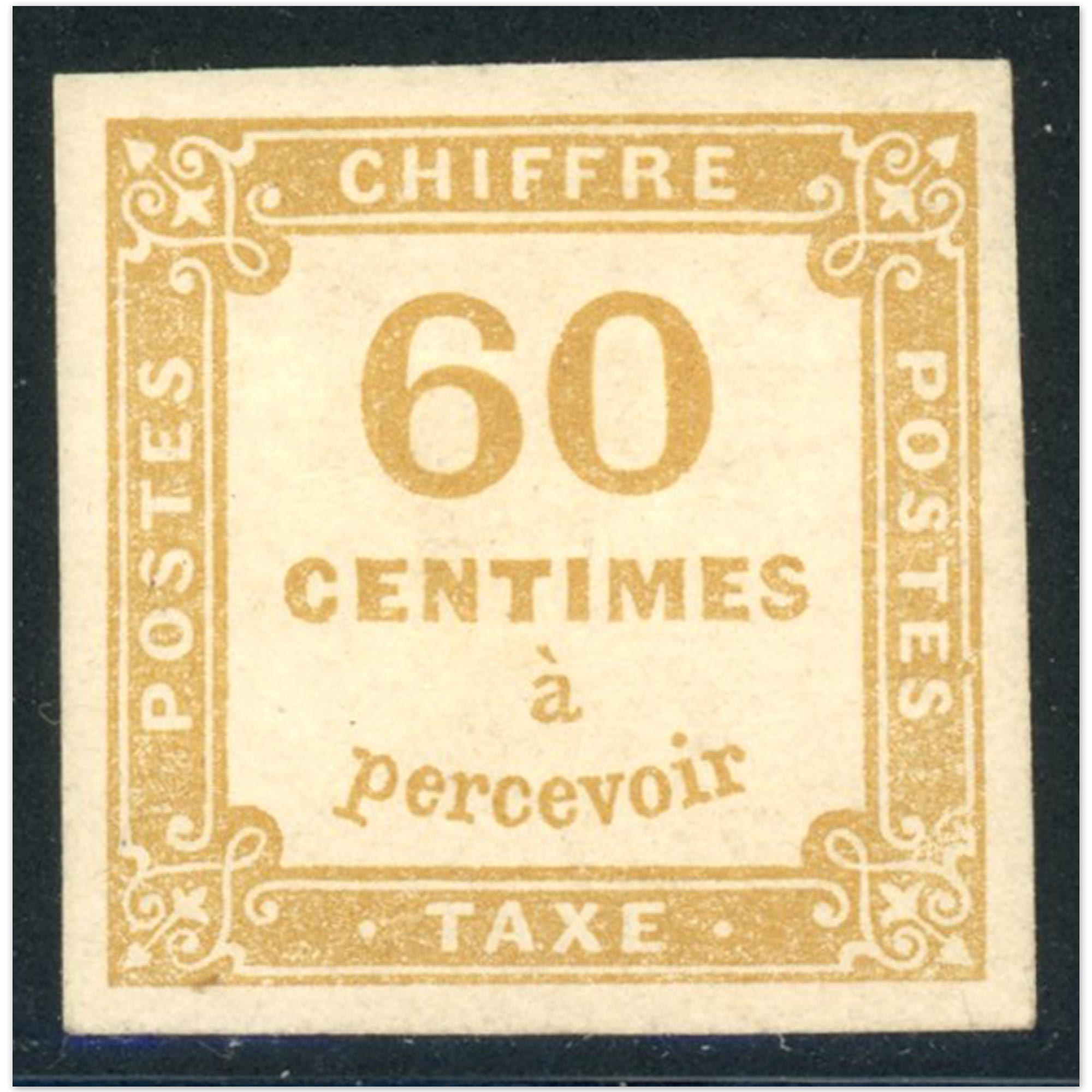 FRANCE TAXE N°8 NEUF AVEC ROUSSEURS AU DOS, SIGNÉ BRUN, COTE 800€