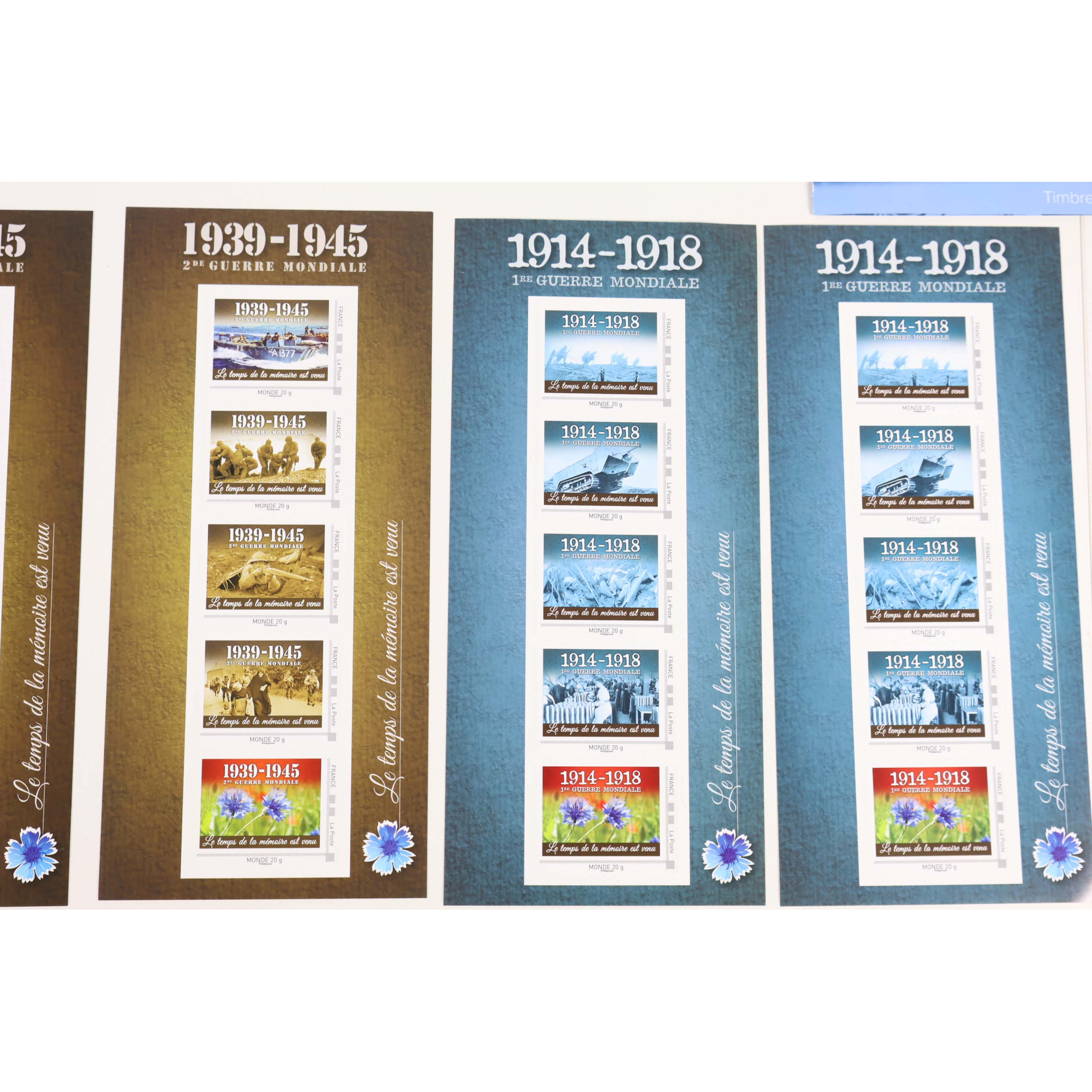 LOT 85 TIMBRES AUTOADH VP LETTRES 20G MONDE COLLECTORS THÈME GUERRES MONDIALES