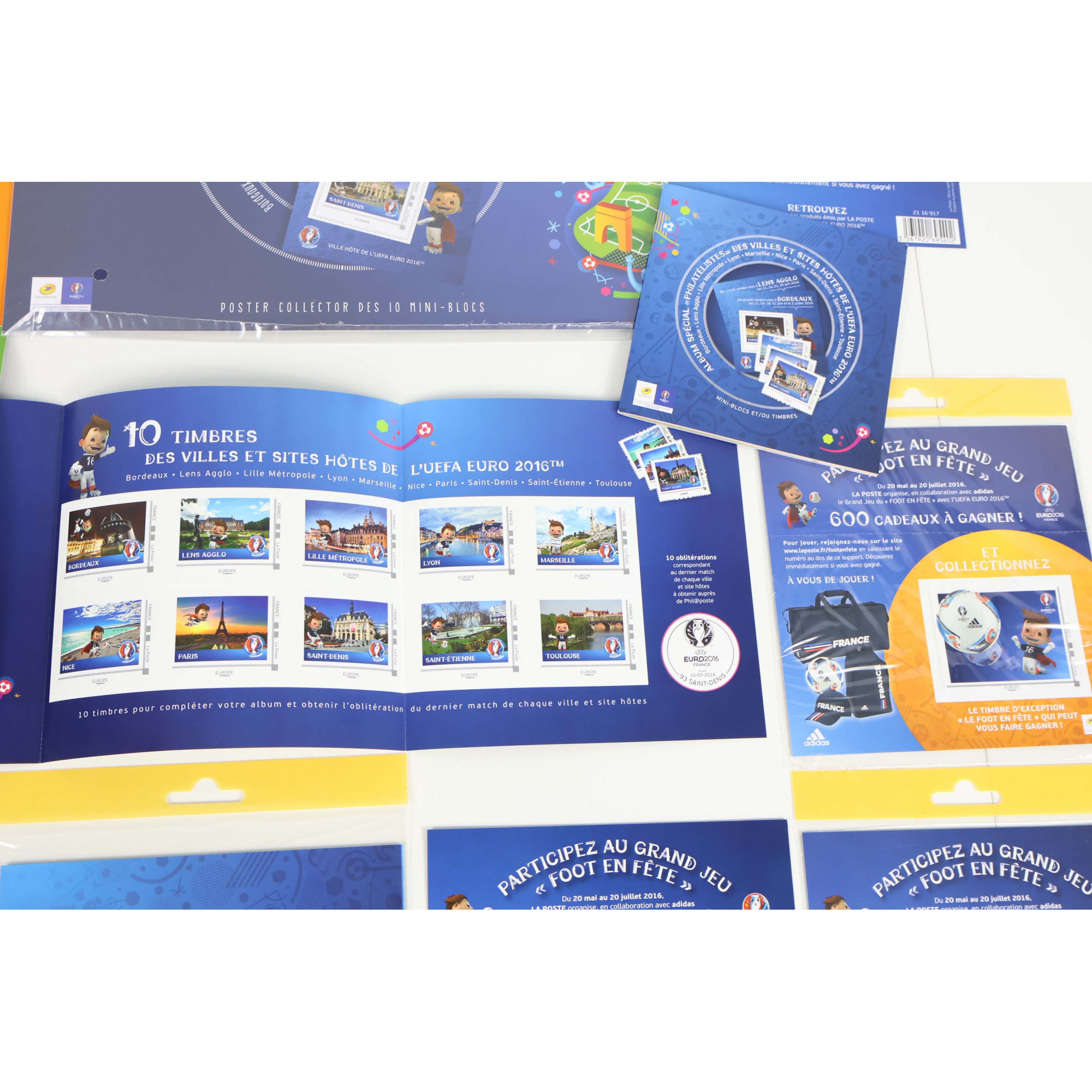 LOT TIMBRES AUTOADH 33 LETTRES EUROPE+10 VERTES VP 20G COLLECTORS UEFA EURO 2016