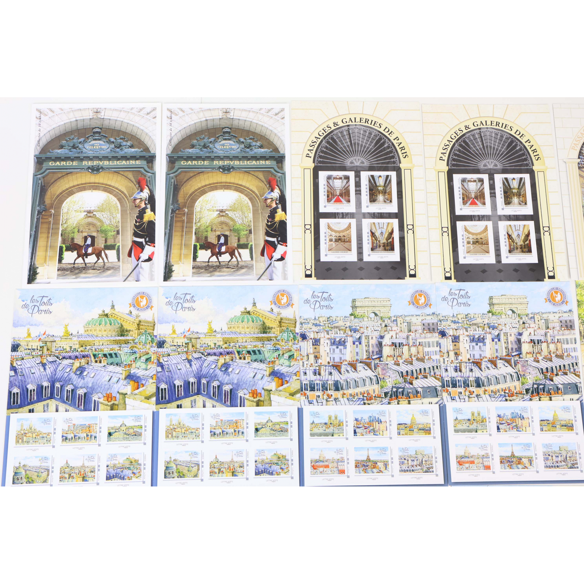 LOT 108 TIMBRES AUTOADHÉSIFS VP LETTRES VERTES 20G COLLECTORS THÉMATIQUE PARIS