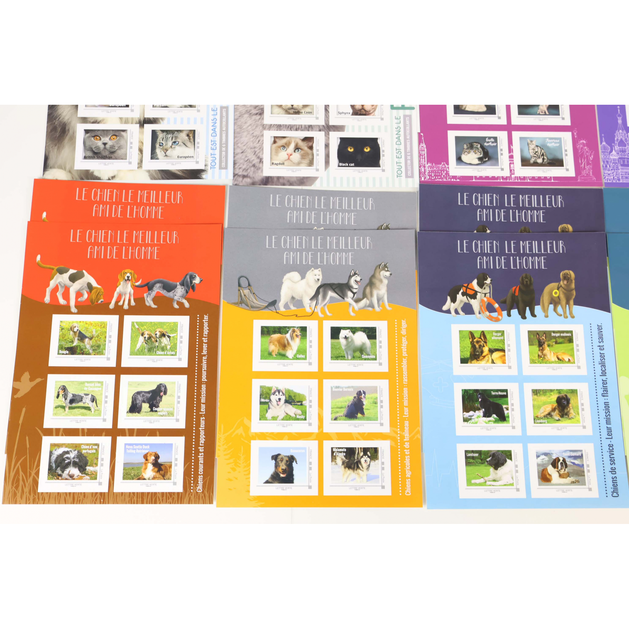 LOT 224 TIMBRES AUTOADHÉSIFS VP LETTRES VERTES 20G COLLECTORS THÉMATIQUE FAUNE