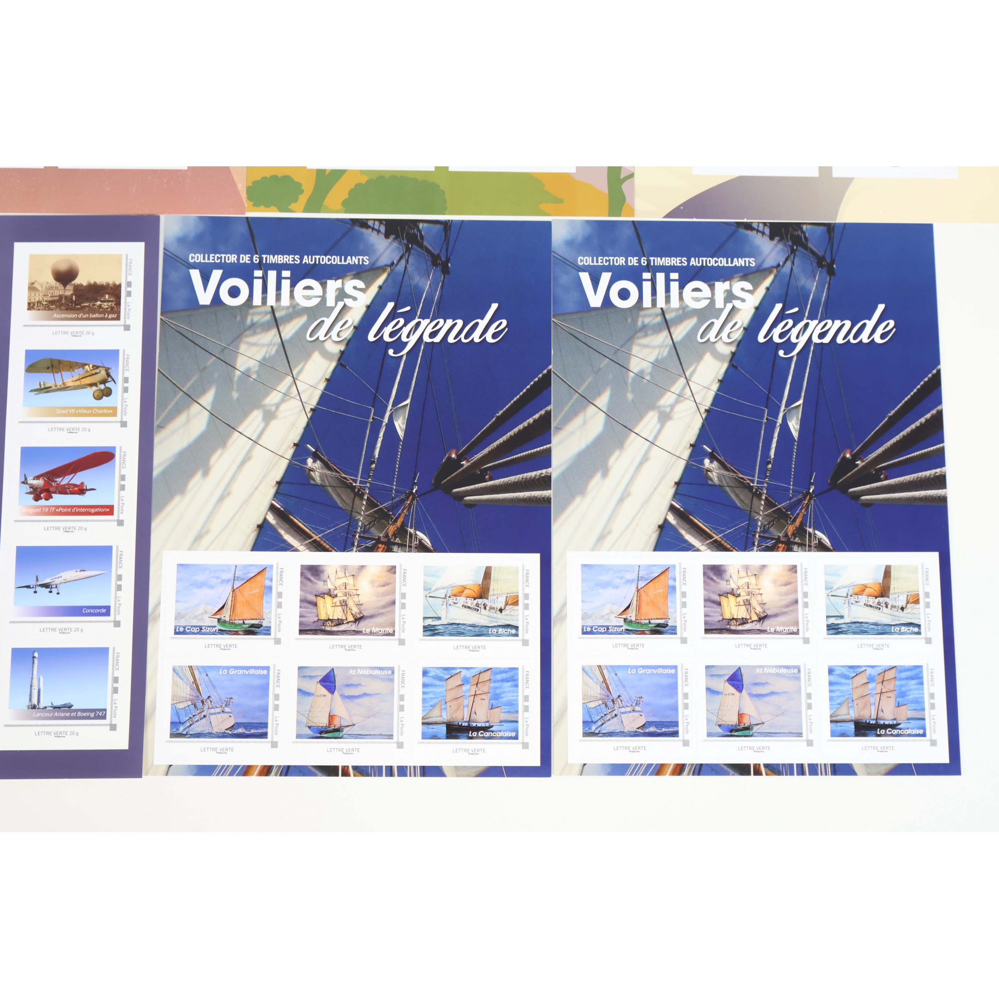 LOT DE 75 TIMBRES AUTOADHÉSIFS VP 20G LETTRES VERTES COLLECTORS THÈME TRANSPORTS