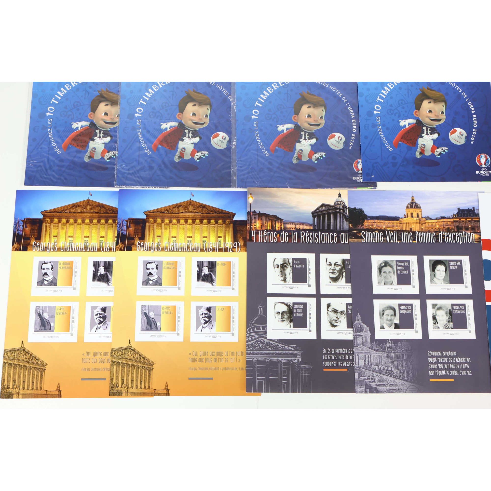 LOT DE 180 TIMBRES AUTOADHÉSIFS VP 20G LETTRES VERTES COLLECTORS THÈMES DIVERS