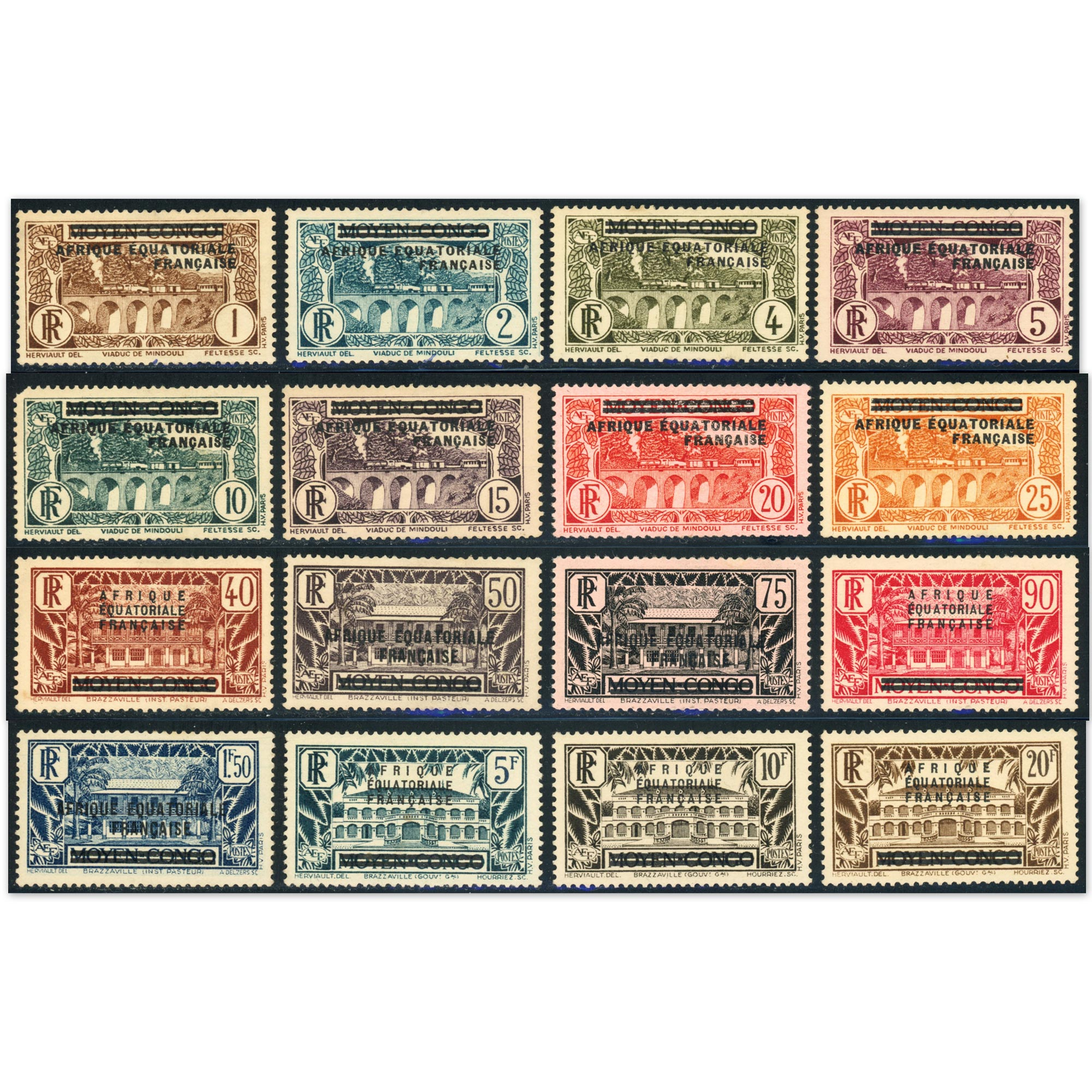 AEF N°1 À 16 SÉRIE COMPLÈTE COLO FR, TIMBRES NEUFS, ANNÉE 1936, COTE 220€
