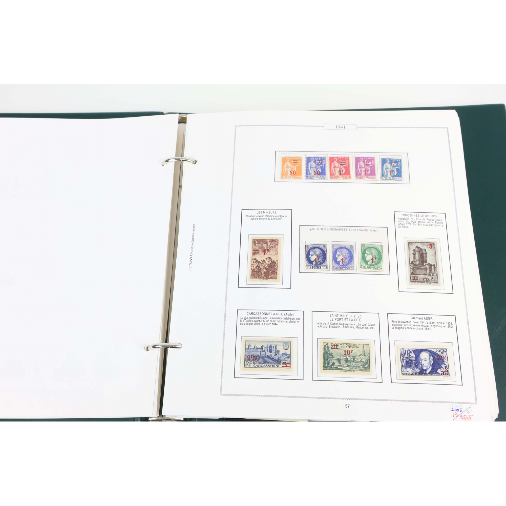 COLLECTION AVANCÉE DE FRANCE JUSQU'EN 1958 COTE 5500€ CLASSEUR AV HAUT DE GAMME