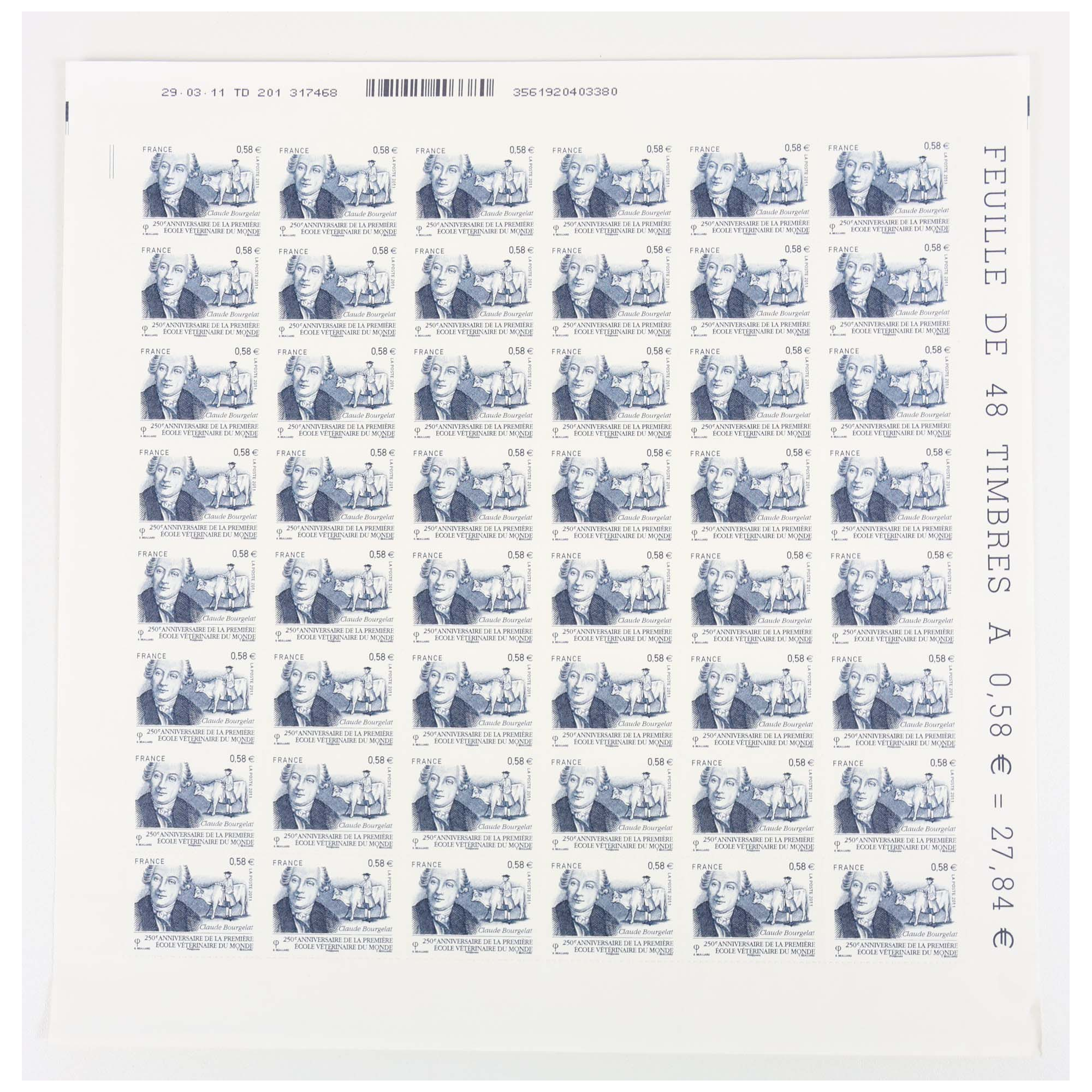 FRANCE LOT DE TIMBRES AUTOADHÉSIFS AVEC FEUILLES COMPLÈTES BELLE FACIALE