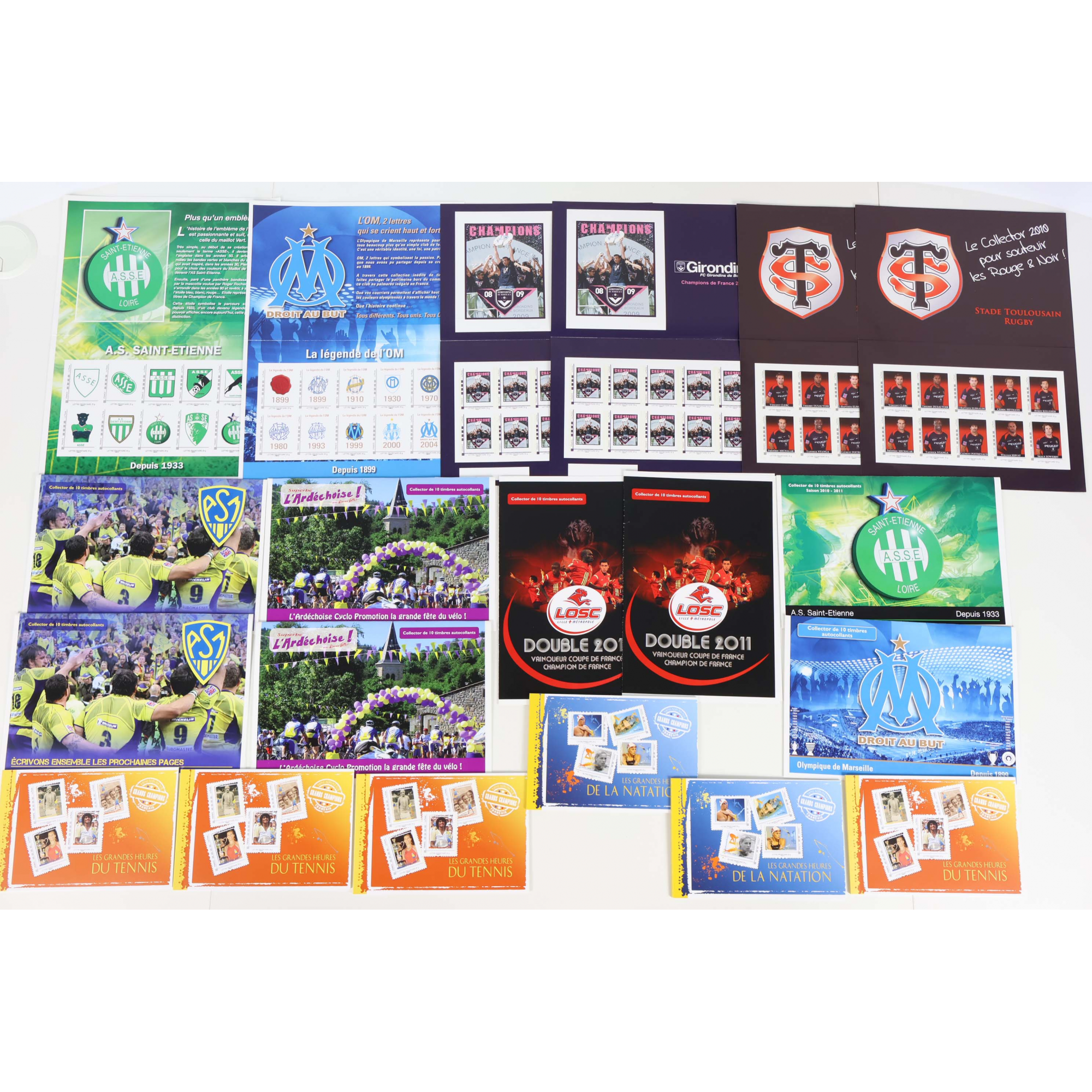LOT DE 188 TIMBRES AUTOADHÉSIFS LETTRES 20G VP, COLLECTORS THÉMATIQUE SPORTS